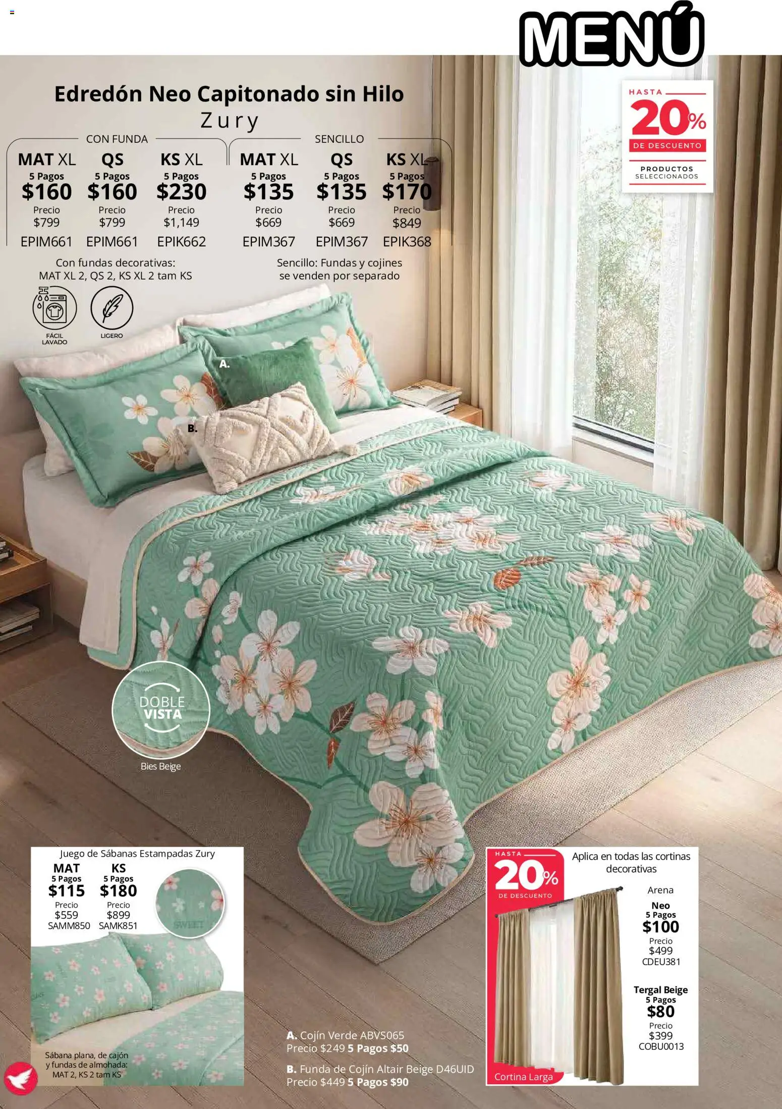 Nuevas ofertas de Colchas Concord válidas en toda la República Mexicana desde el 01/08/2026. ¡Encuentra las mejores ofertas en Colchas Concord catálogo! | Página: 59 | Productos: Juego, Funda, Almohada, Cortinas
