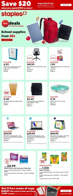 Preview of Staples weekly flyer / circulaire from shop Staples valid from Aug 21, 2026