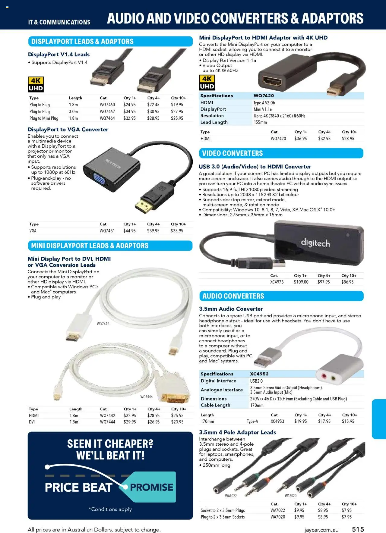 Jaycar catalogue - valid from 09/07/2025 | Page: 515 | Products: Pc, Cable, Microphone, Projector