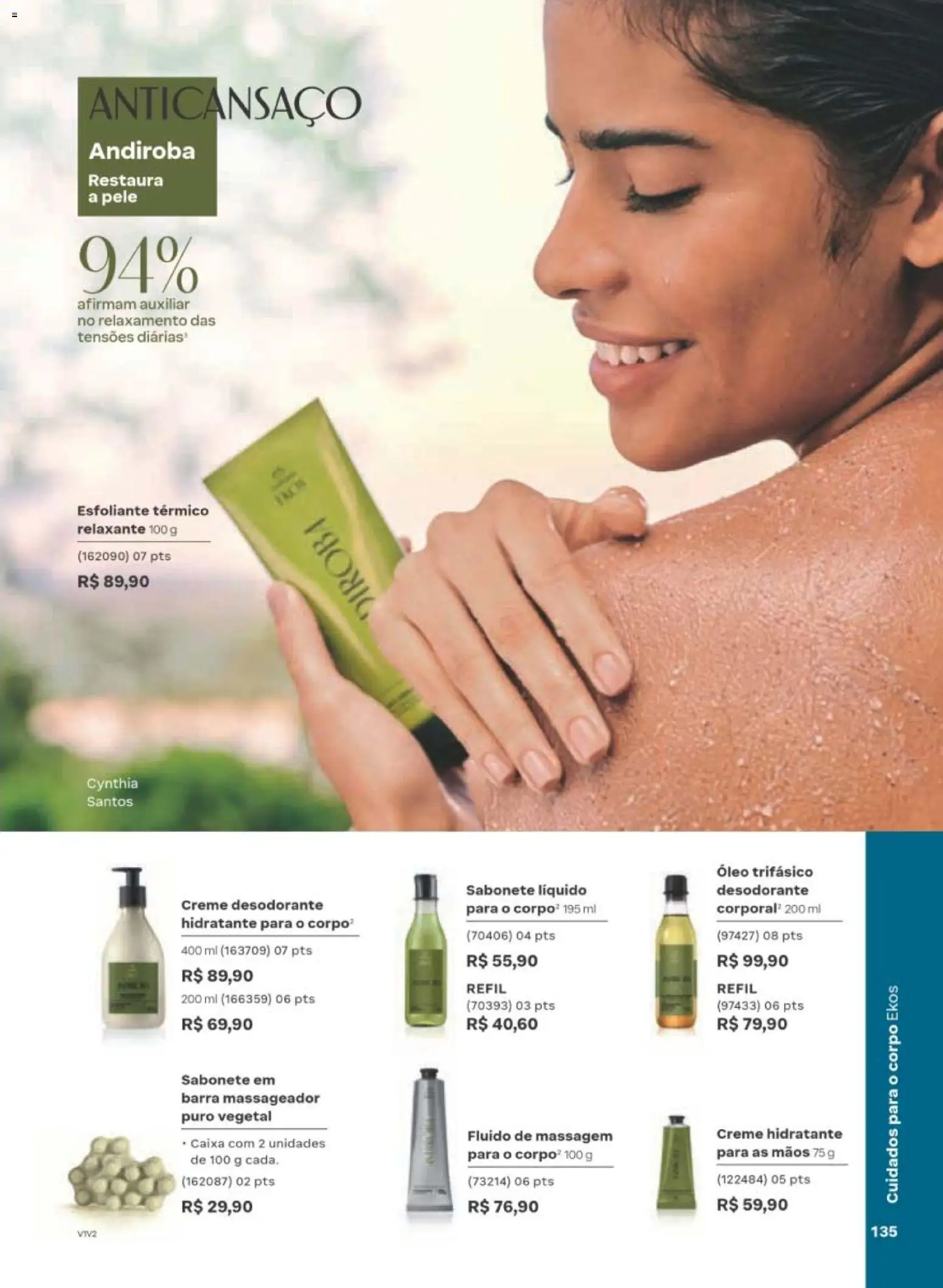 Natura Folheto - válido de 22/06/2026 | Página: 135 | Produtos: Caixa, Óleo, Creme, Massageador