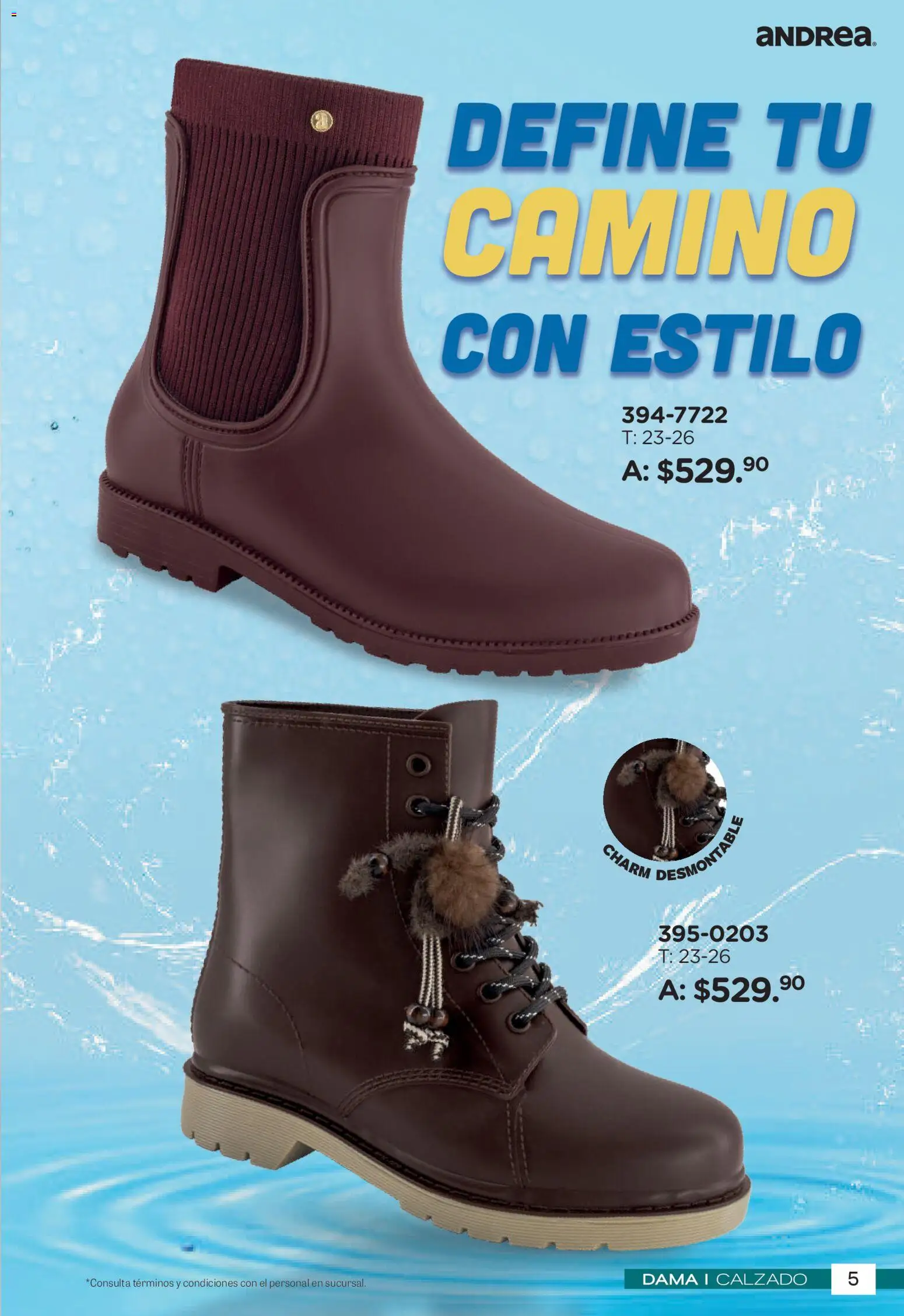 Nuevas ofertas de Andrea válidas en toda la República Mexicana desde el 26/04/2026. ¡Encuentra las mejores ofertas en Andrea catálogo Botas de Lluvia! | Página: 5