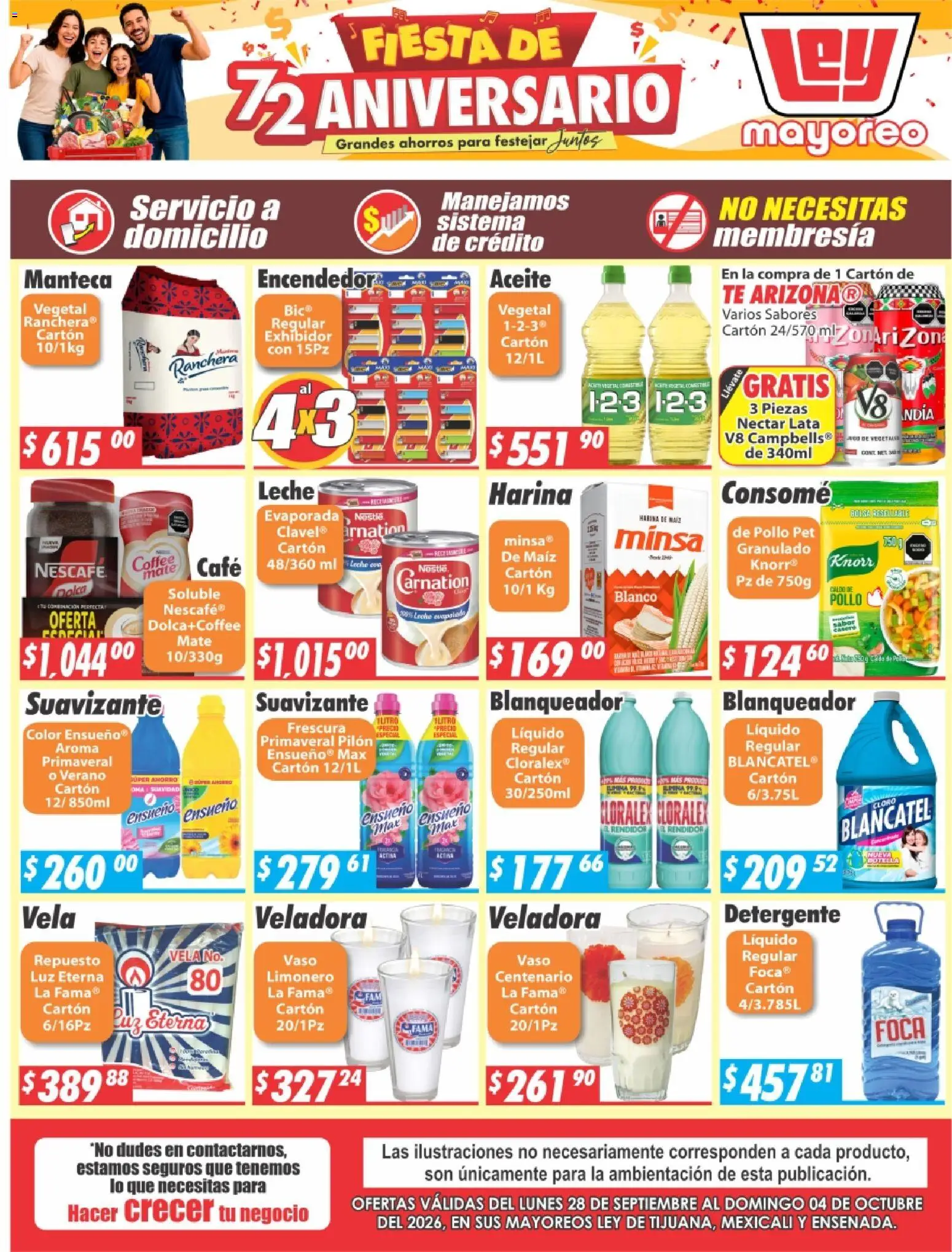 Nuevas ofertas de Casa Ley válidas en toda la República Mexicana desde el 28/09/2026. ¡Encuentra las mejores ofertas en Casa Ley folleto Frontera! | Página: 2 | Productos: Leche, Café, Vela, Encendedor