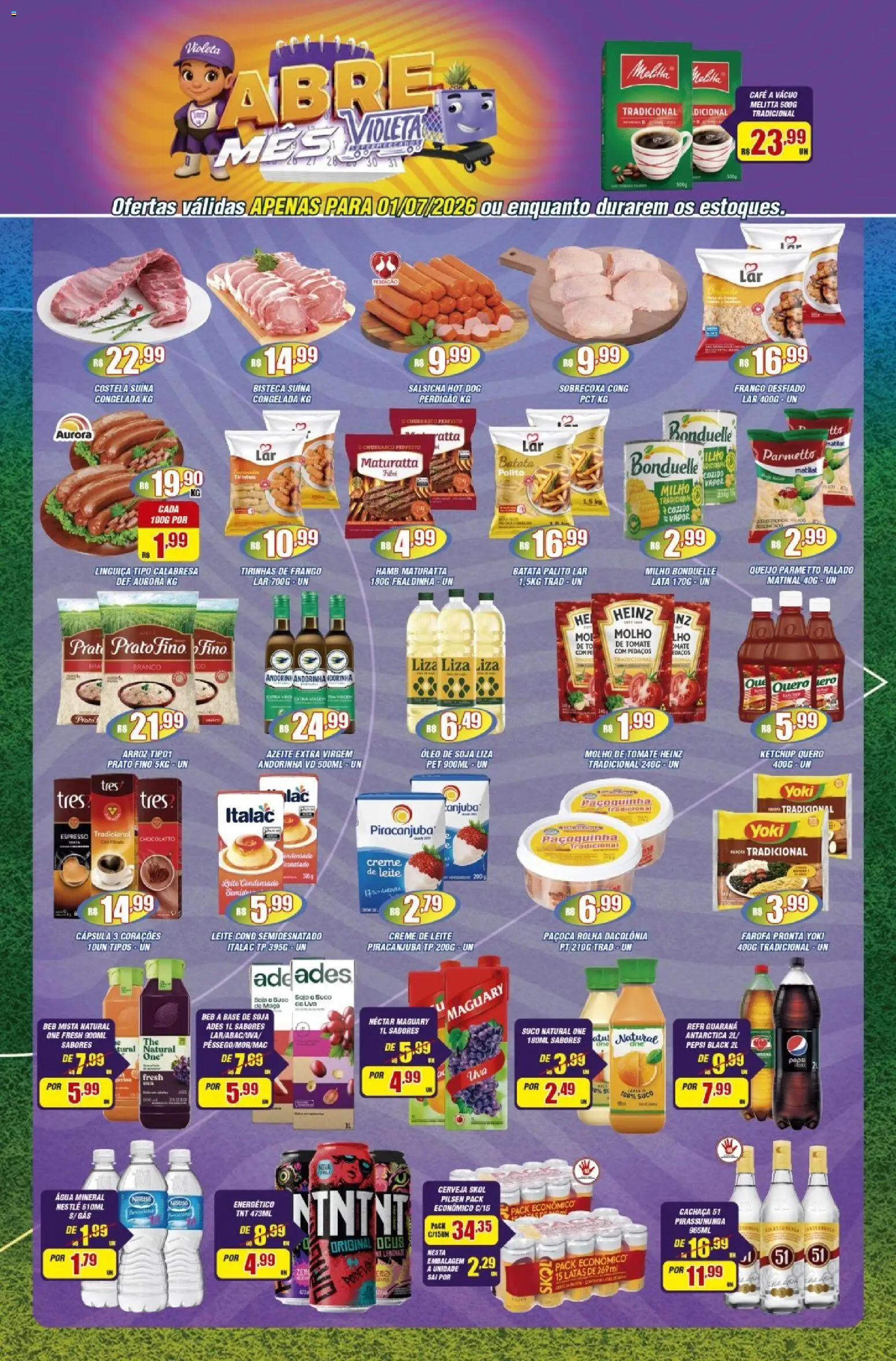 Violeta Supermercados Folheto - válido de 30/06/2026 | Página: 3 | Produtos: Energético, Queijo, Suco, Creme de leite