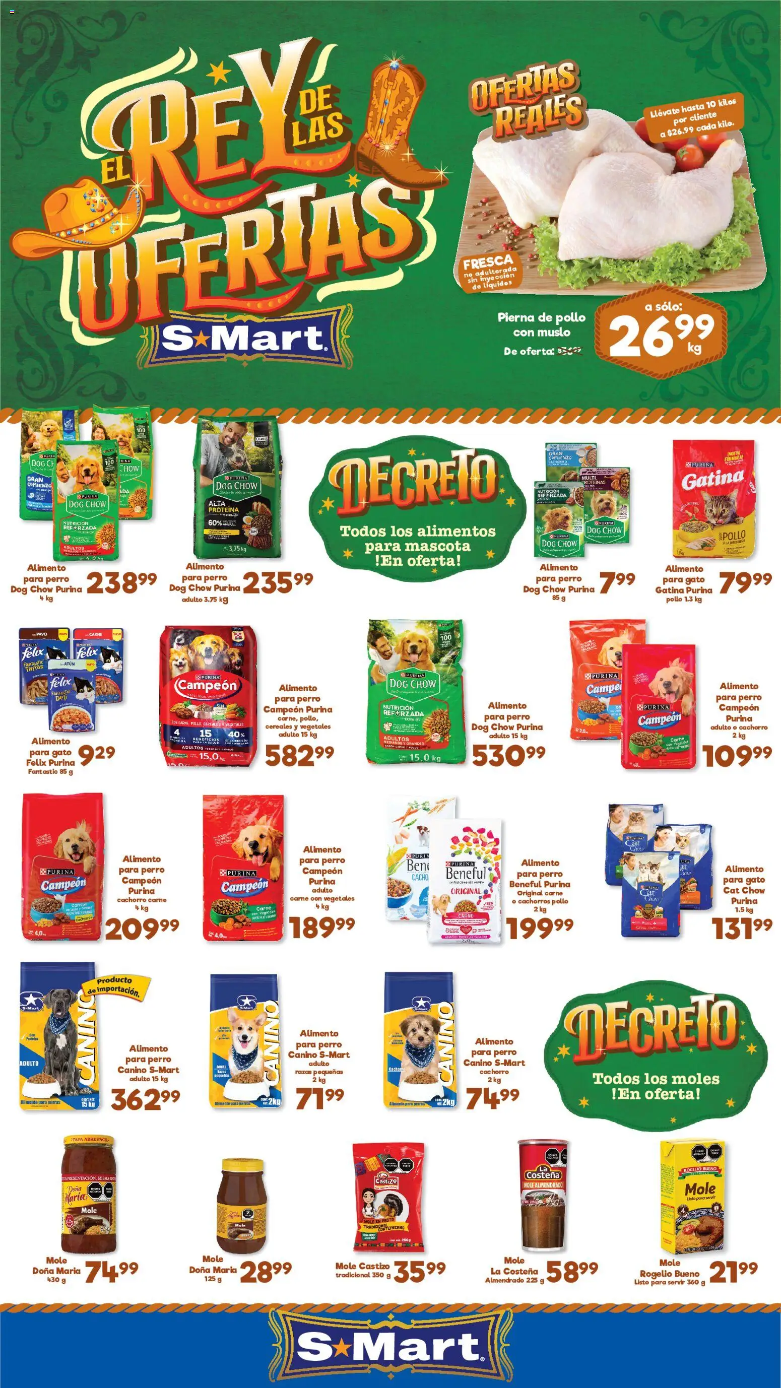 Nuevas ofertas de S-Mart válidas en toda la República Mexicana desde el 05.06.2026. ¡Encuentra las mejores ofertas en S-Mart folleto Ofertas de feria Monterrey! | Página: 1 | Productos: Pollo, Atún, Cereales, Pasta