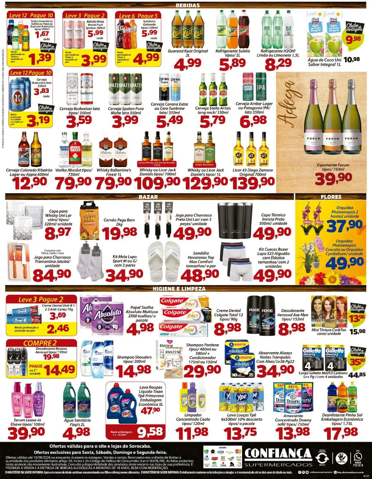 Confiança Folheto - válido de 07/08/2026 | Página: 4 | Produtos: Vodka Absolut, Espumante, Rexona, Água sanitária