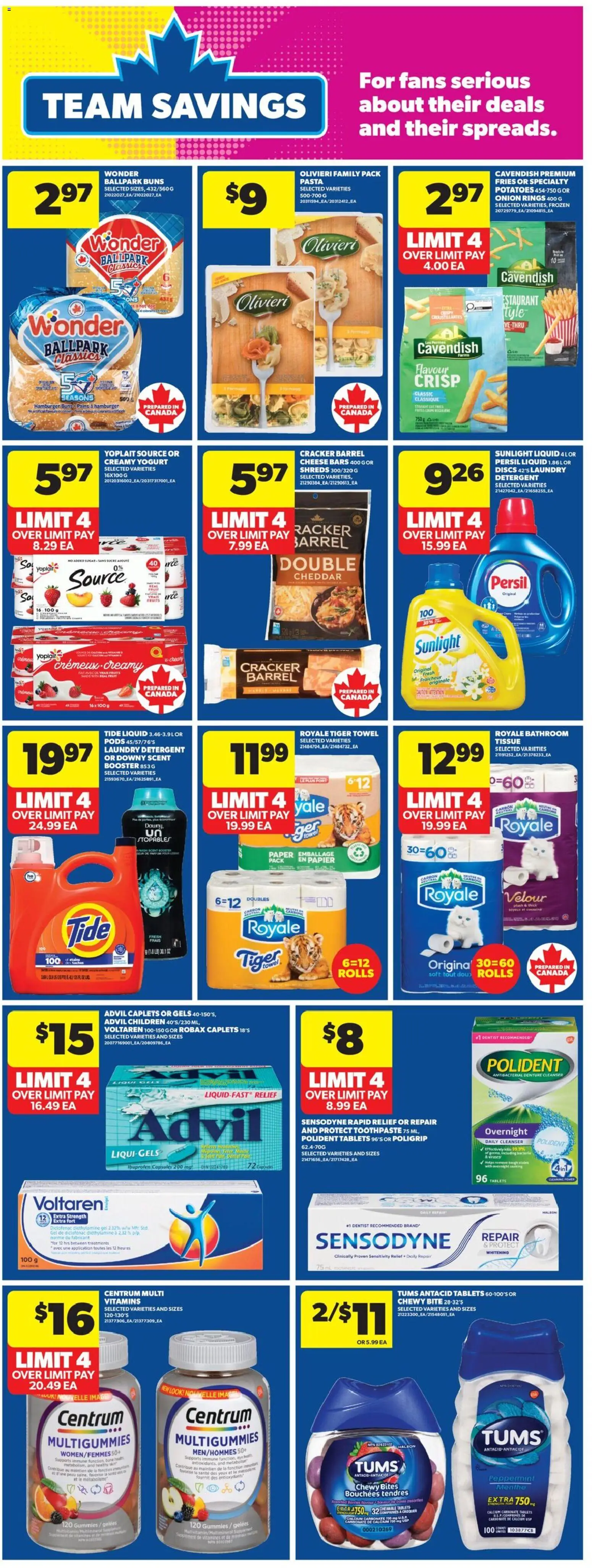 Real Canadian Superstore flyer valid from 11.06.2026 | Page: 14 | Products: Pasta, Potatoes, Toothpaste, Detergent