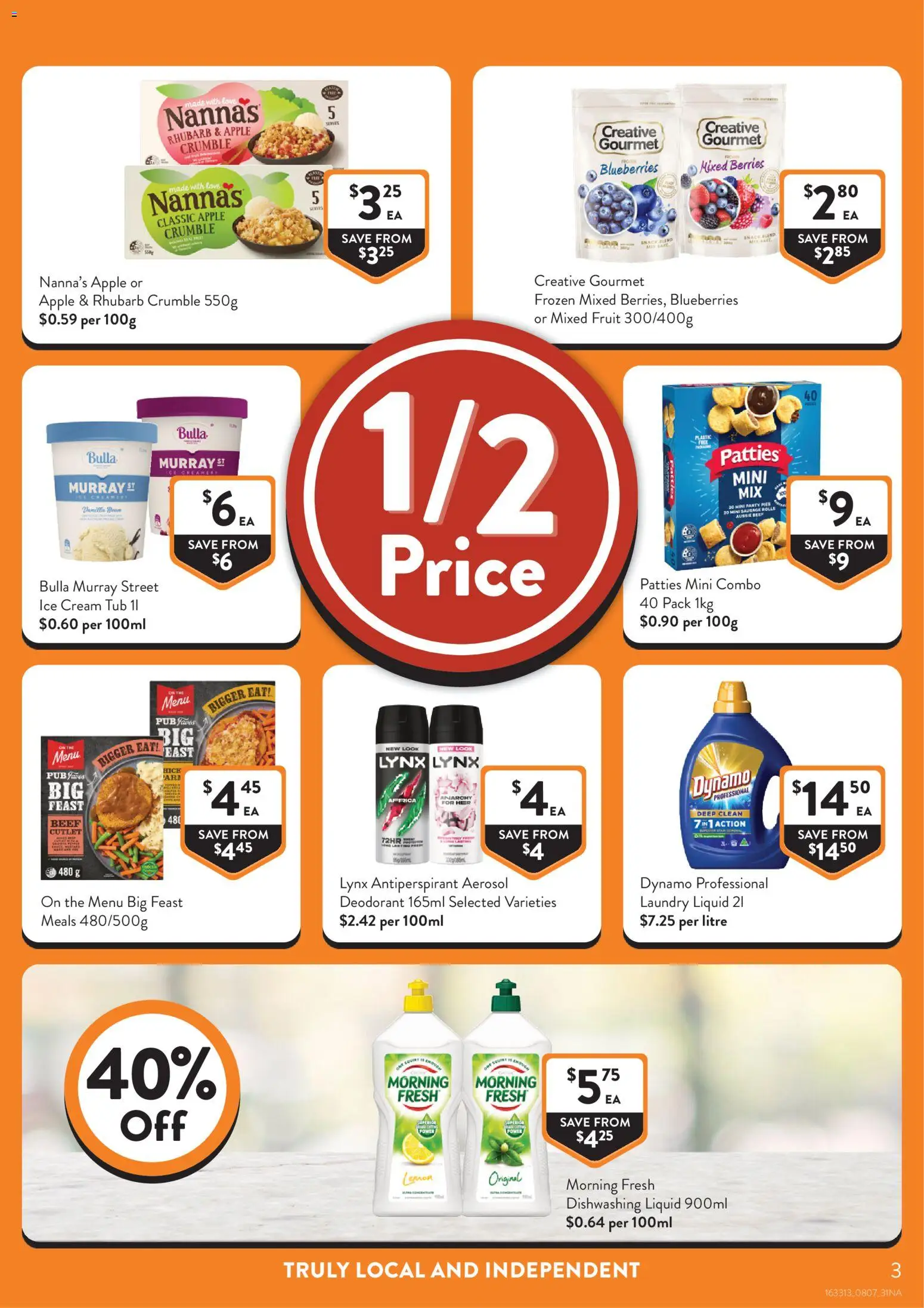 Foodworks catalogue - valid from 08/07/2026 | Page: 3 | Products: Deodorant, Antiperspirant, Blueberries, Laundry