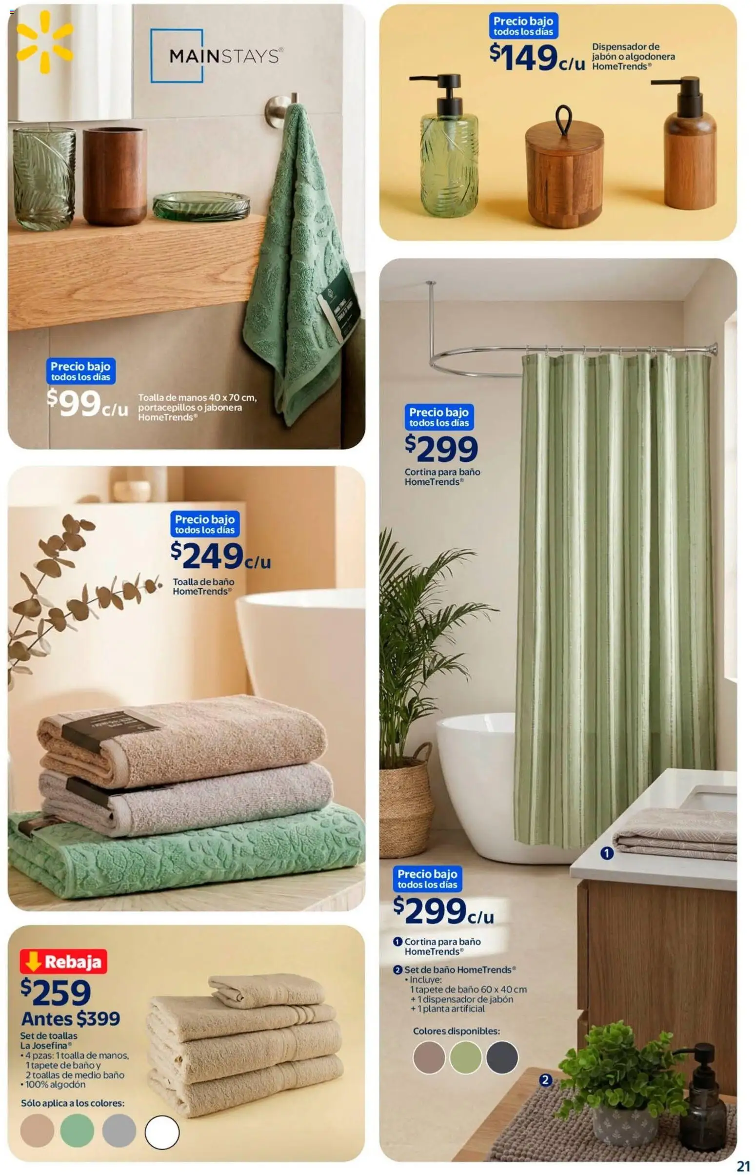 Nuevas ofertas de Walmart válidas en toda la República Mexicana desde el 08.06.2026. ¡Encuentra las mejores ofertas en Walmart folleto Toy Story! | Página: 21 | Productos: Toalla, Toallas, Tapete, Jabón