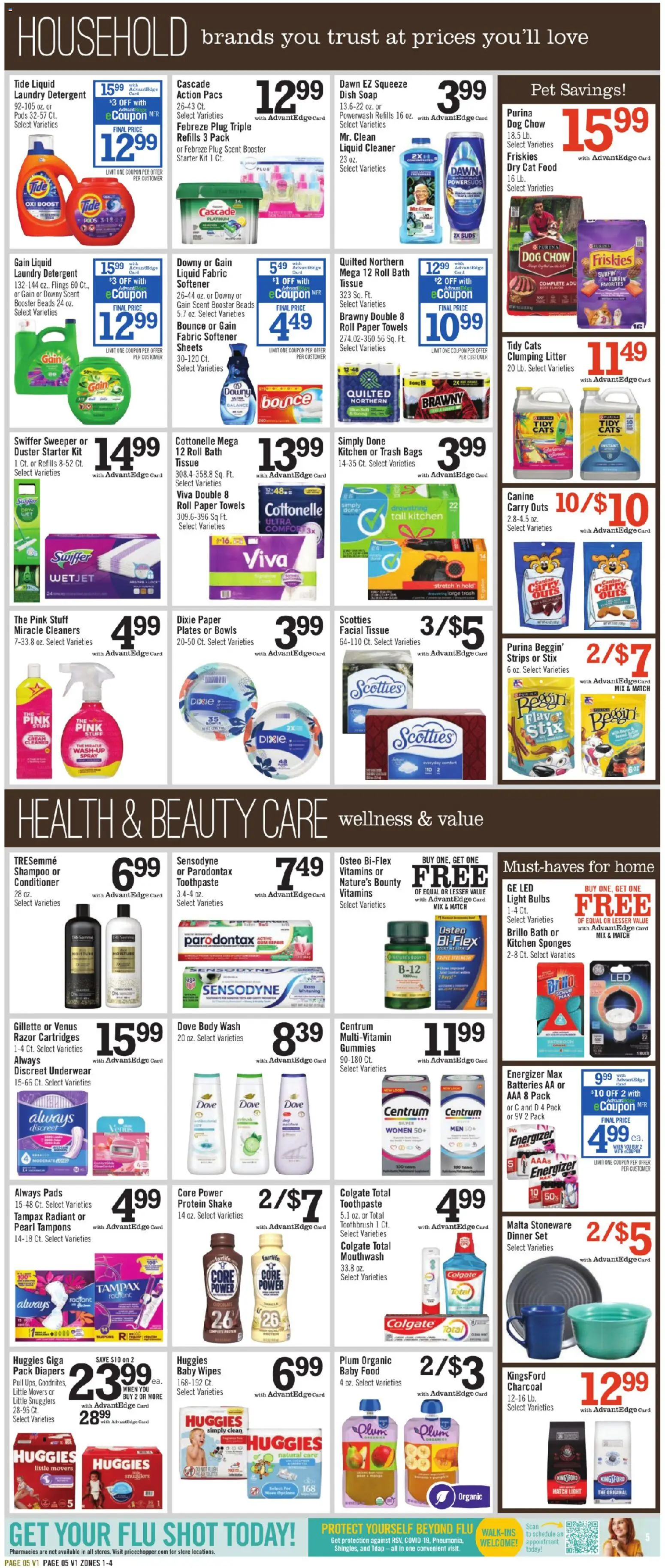 Price Chopper Weekly Ad - valid from 09/20/2026 | Page: 5 | Products: Charcoal, Bath, Fabric softener, Underwear