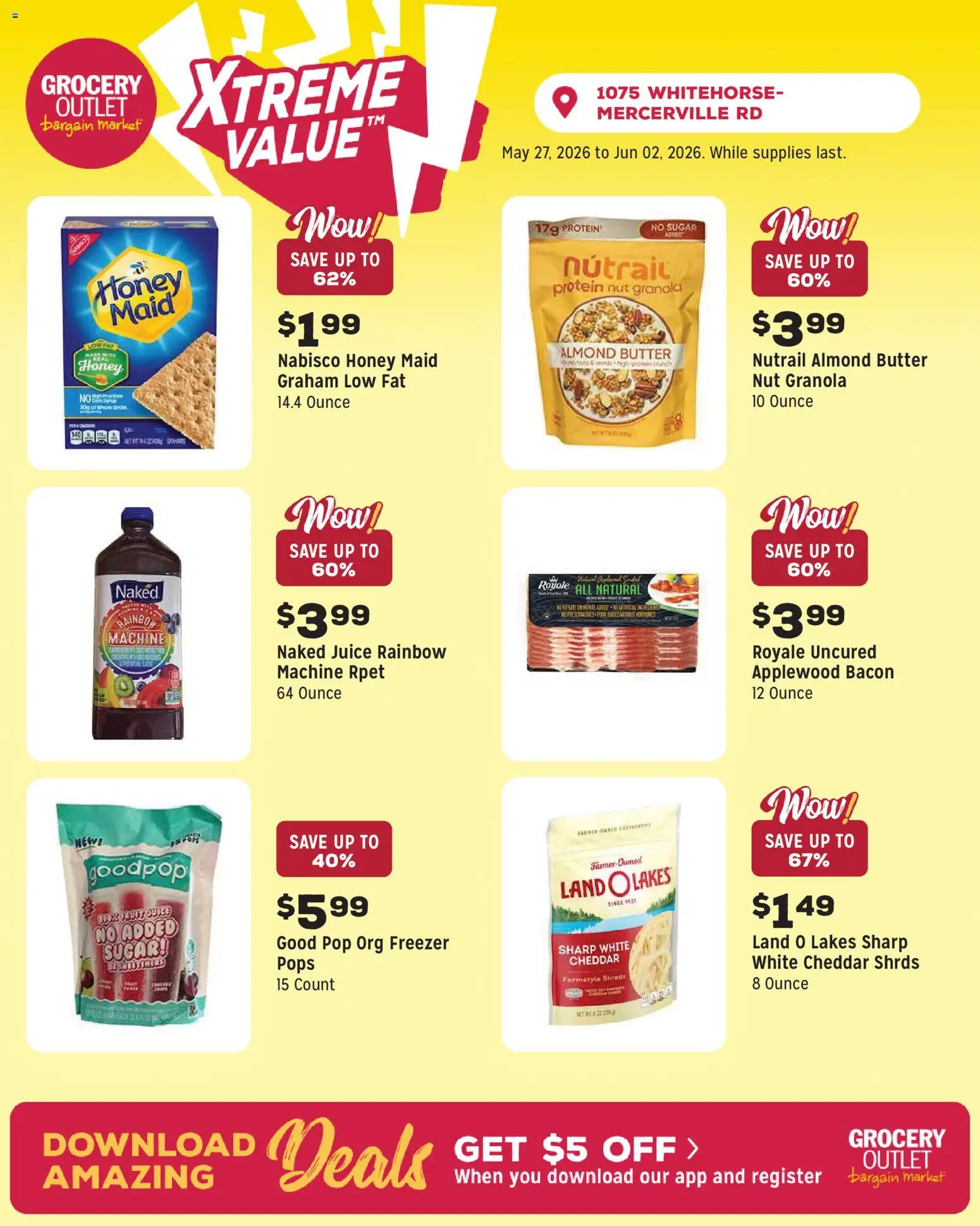 Grocery Outlet Weekly Ad - NJ - valid from 27.05.2026 | Page: 5 | Products: Juice, Pork, Sugar, Freezer