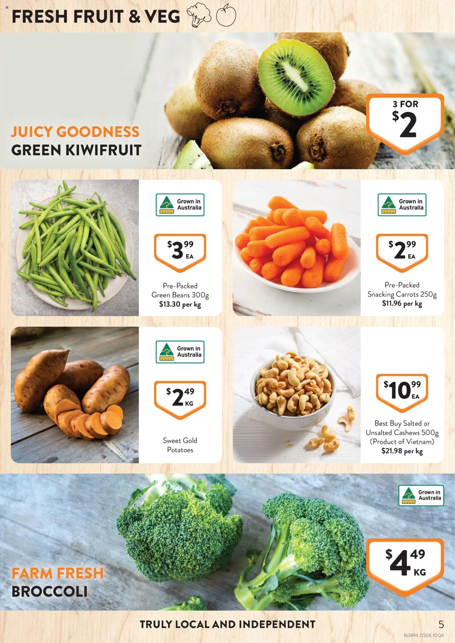 Foodworks catalogue - valid from 05/07/2026 | Page: 5 | Products: Kiwifruit, Carrots, Potatoes