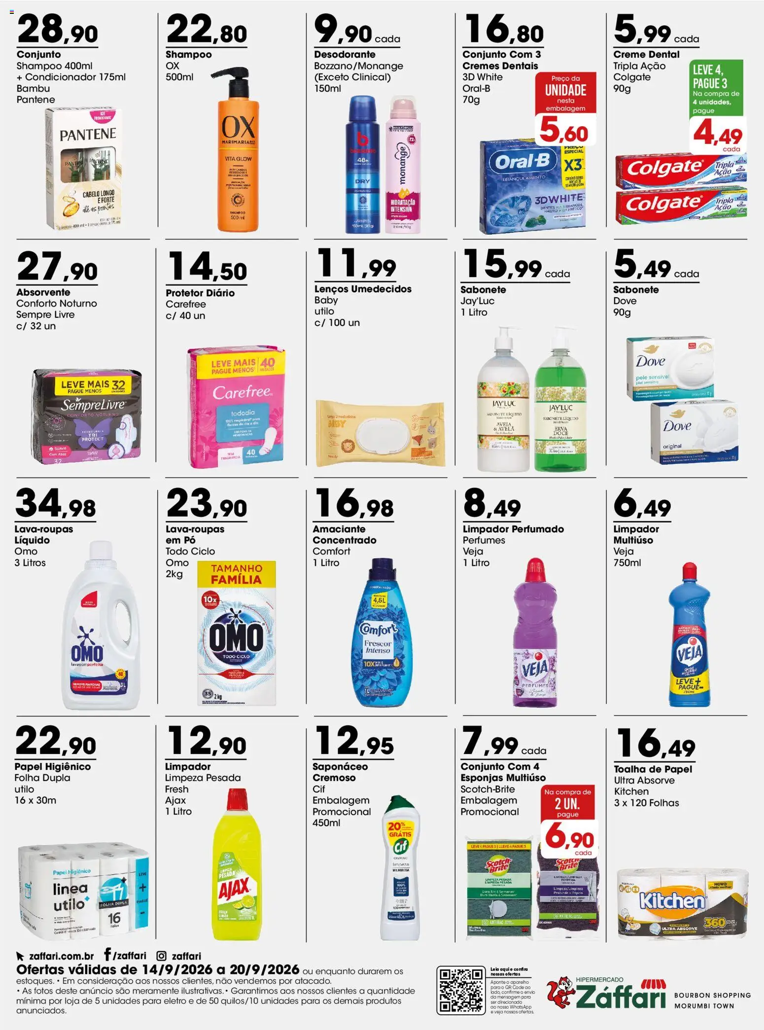 Zaffari Folheto - válido de 14/09/2026 | Página: 4 | Produtos: Esponjas, Condicionador, Perfumes, Aveia