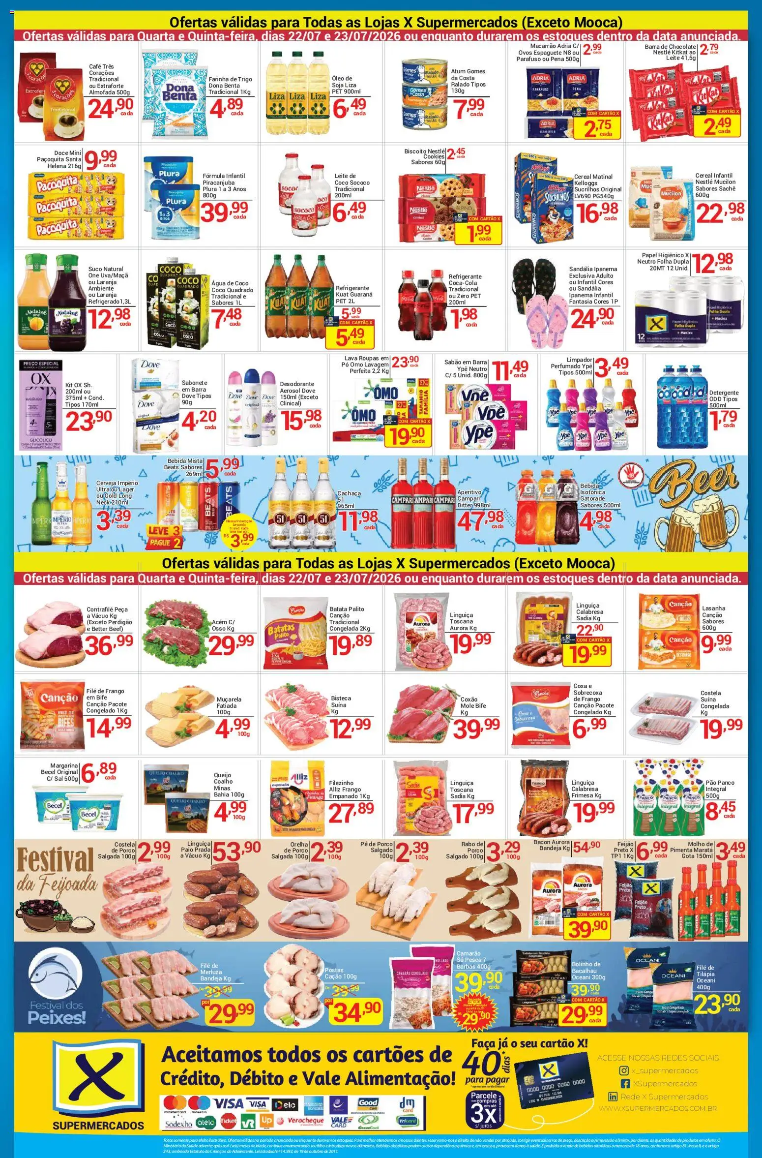 X Supermercados Folheto - válido de 22/07/2026 | Página: 2 | Produtos: Sabão em barra, Faca, Batata, Soja
