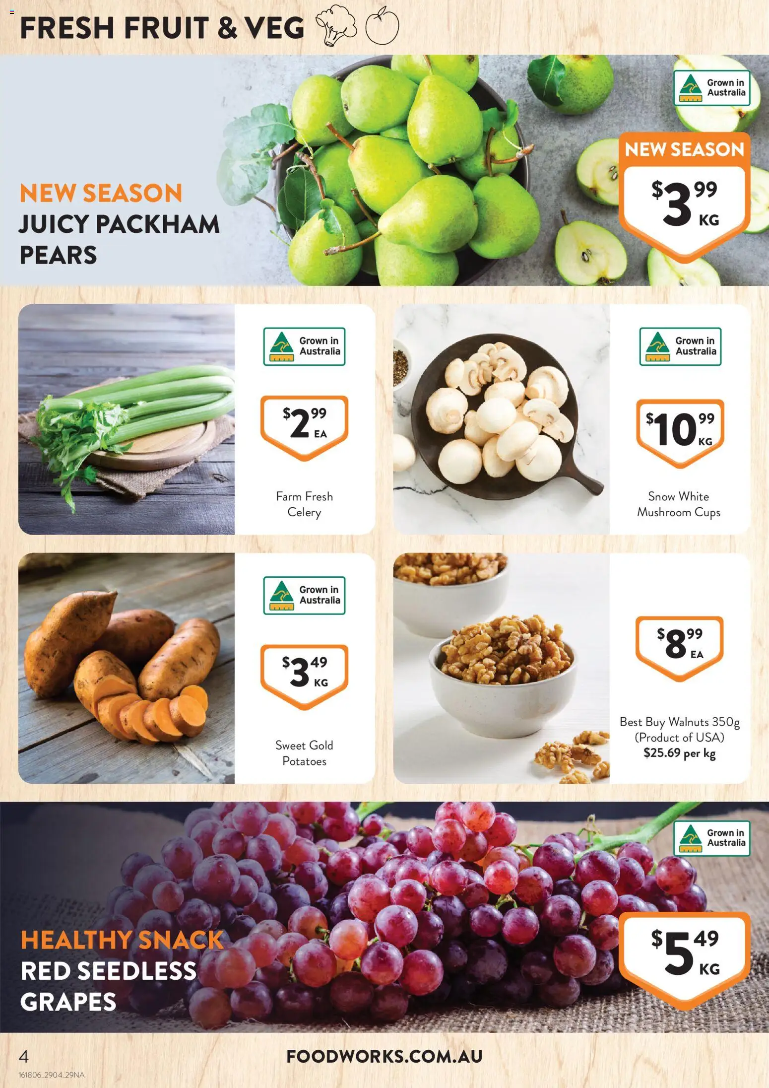 Foodworks catalogue - valid from 29.04.2026 | Page: 4 | Products: Cups, Potatoes, Grapes