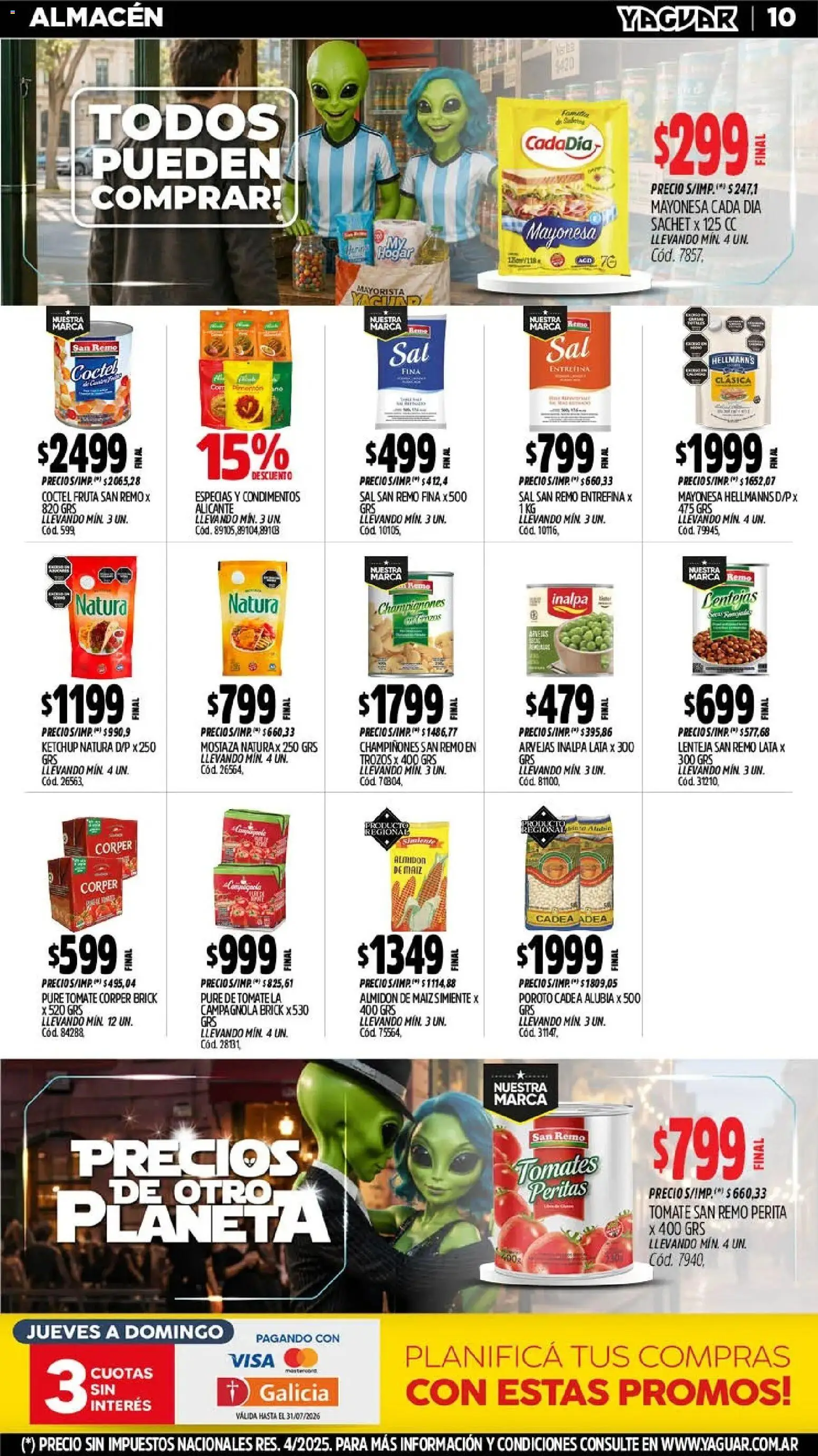 Yaguar - Oferta Semanal Mendoza │ válido desde el 06/07/2026 | Página: 11 | Productos: Mayonesa, Ketchup, Pure de Tomate, Tomates