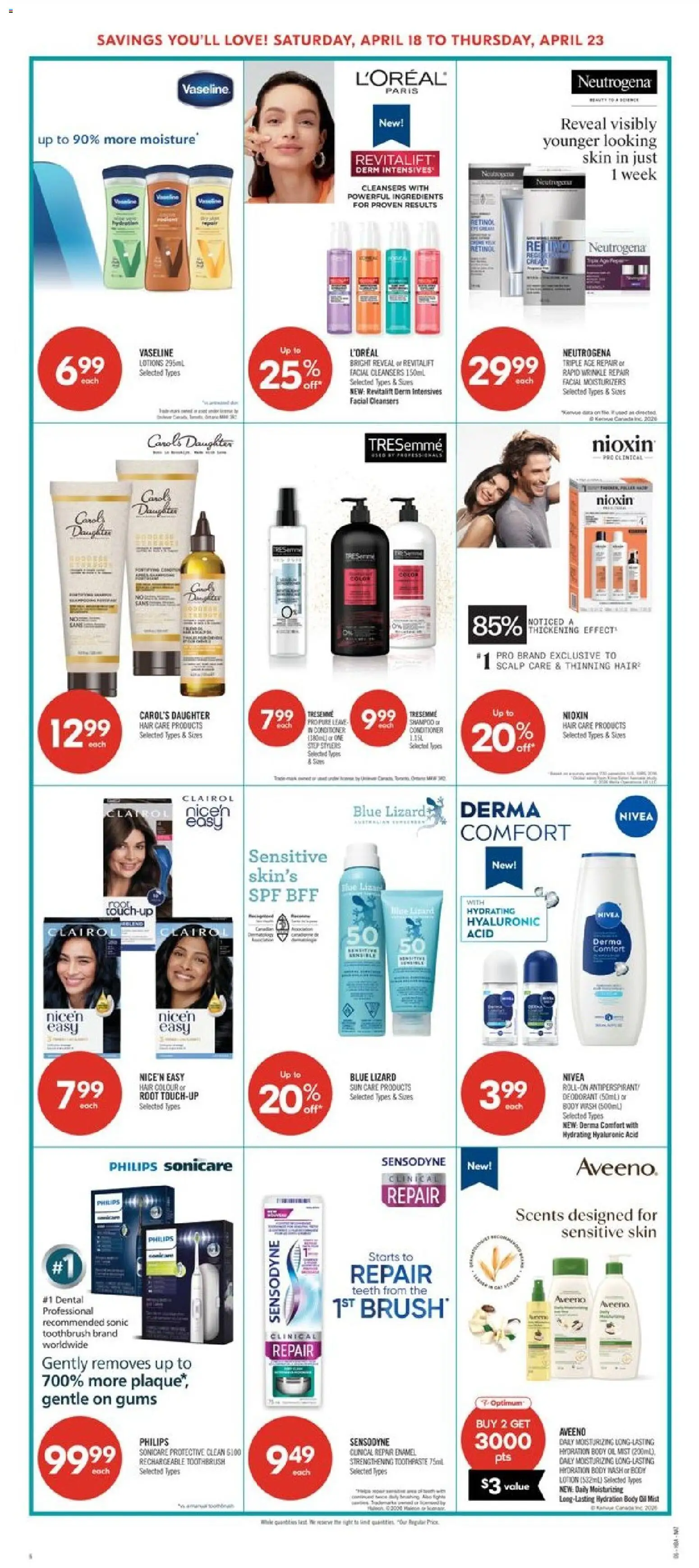 Shoppers flyer valid from 17.04.2026 | Page: 13 | Products: Shampoo, Body wash, Deodorant, Oil