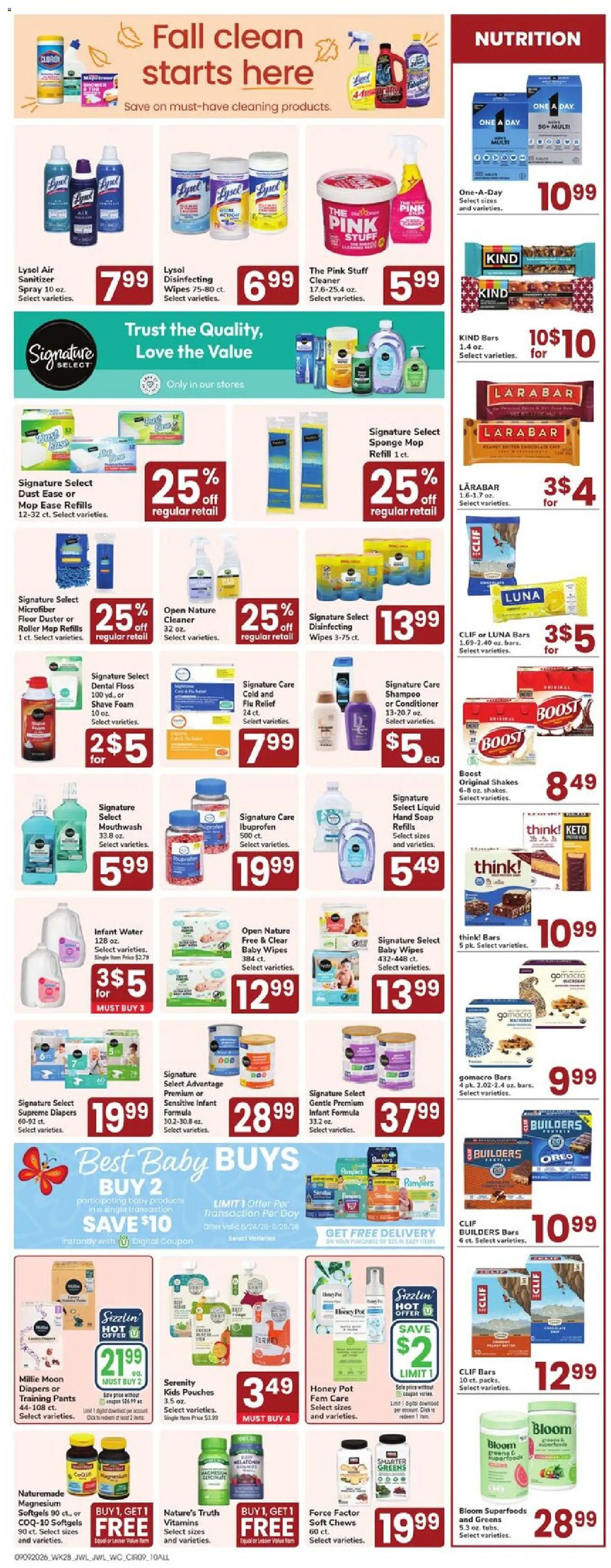 Jewel Osco Weekly Ad - valid from 09/09/2026 | Page: 9 | Products: Diapers, Conditioner, Honey, Water