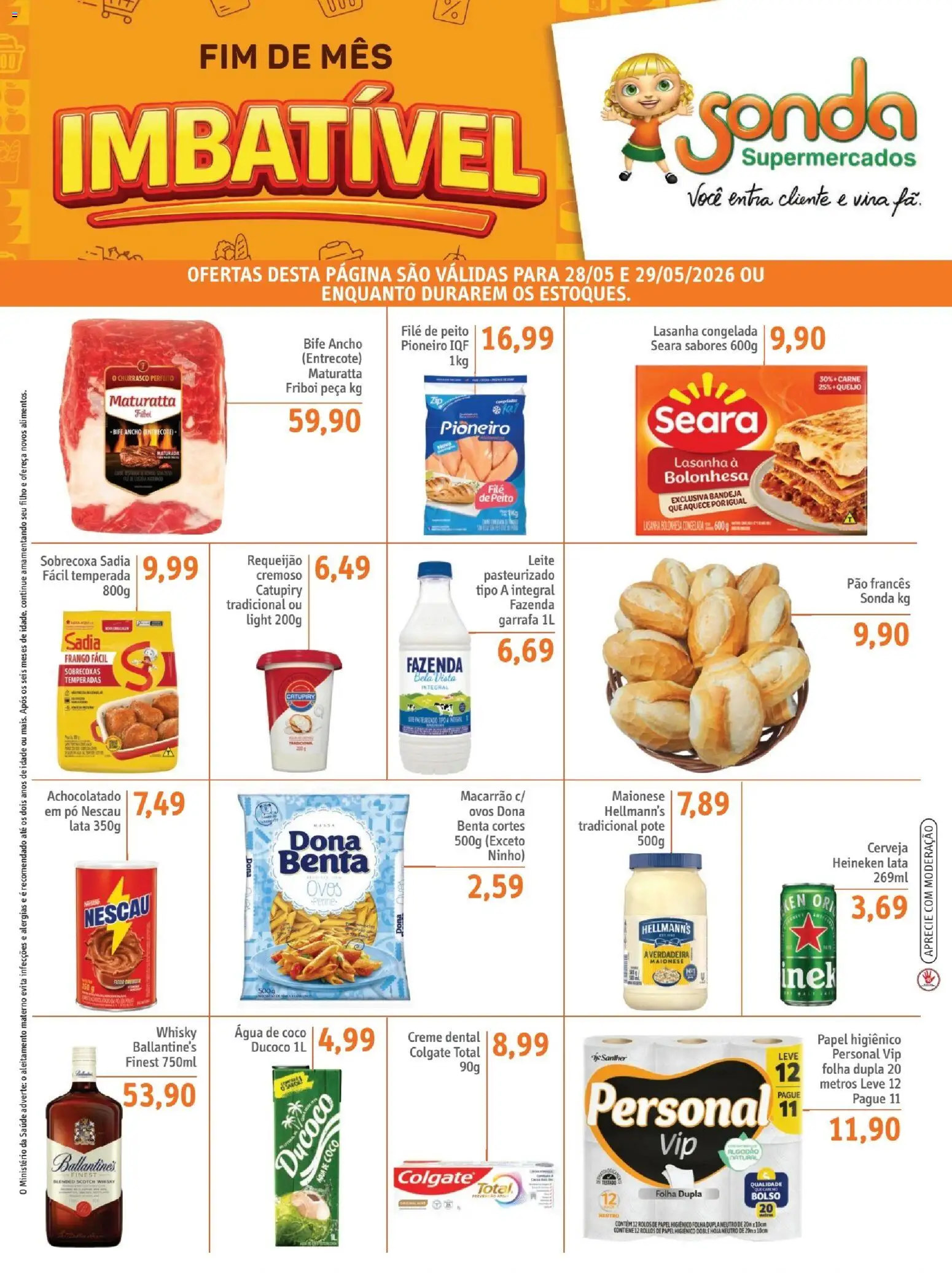 Sonda Folheto - válido de 28.05.2026 | Página: 1 | Produtos: Ovos, Massa, Requeijão, Papel higiênico