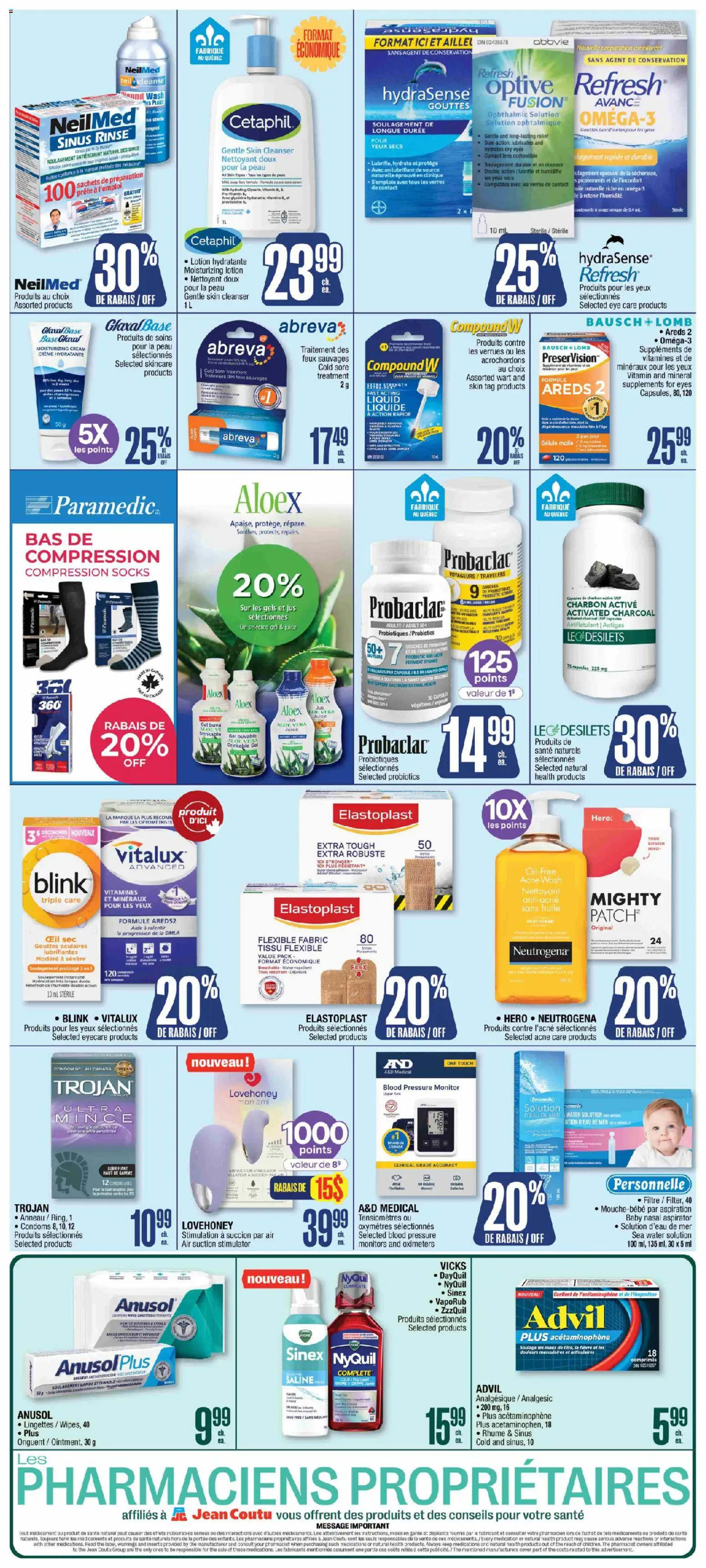 Jean Coutu flyer valid from Sep 17, 2026 | Page: 5 | Products: Cream, Monitor, Probiotics, Sachets