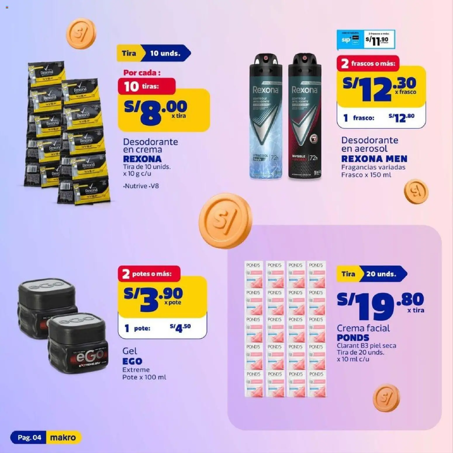 Catálogo Makro válido desde 30/07/2026 | Página: 4 | Productos: Desodorante, Crema