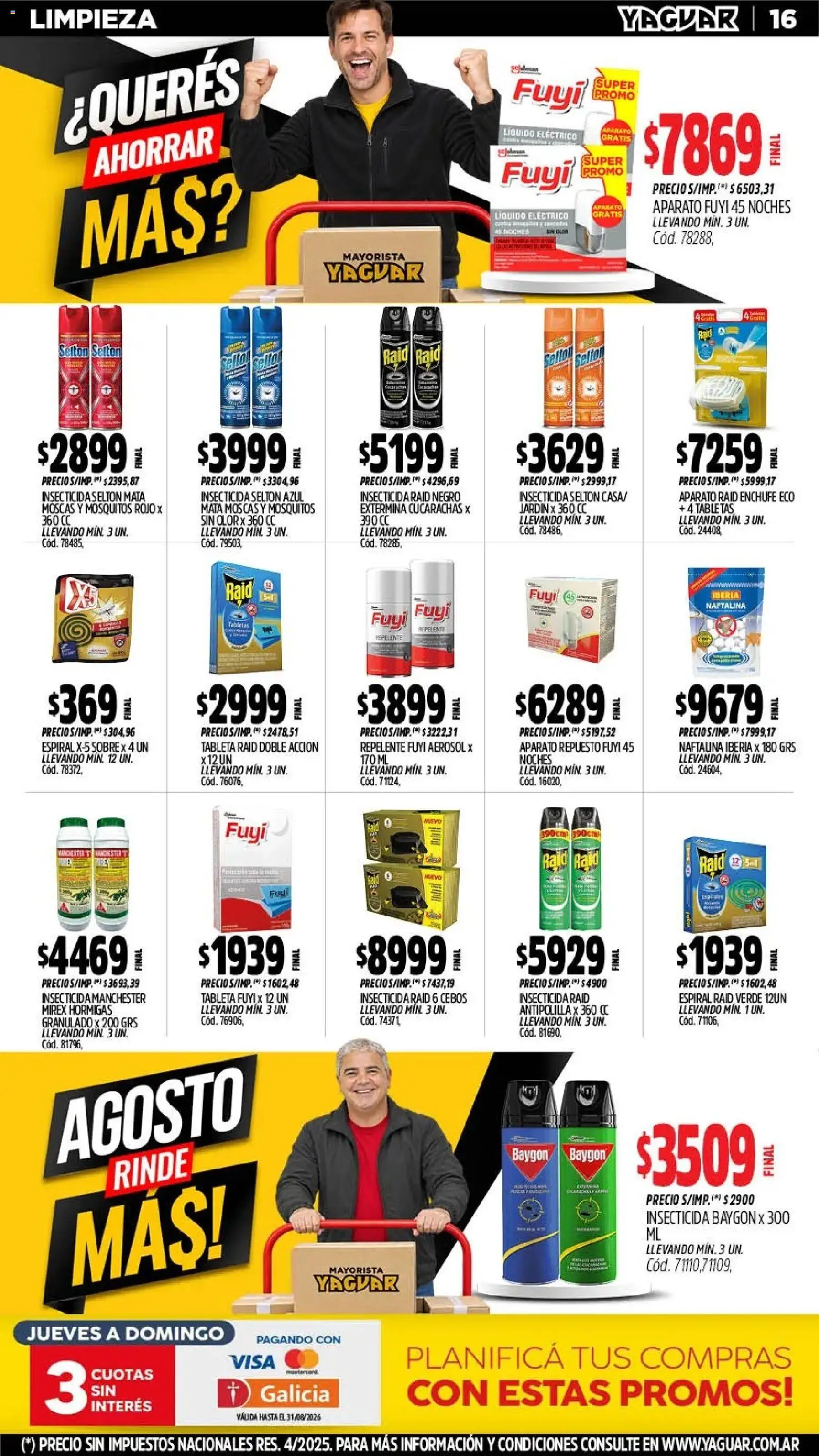 Yaguar - Oferta Semanal Córdoba │ válido desde el 17/07/2026 | Página: 17 | Productos: Mata moscas, Tableta, Sobre, Enchufe