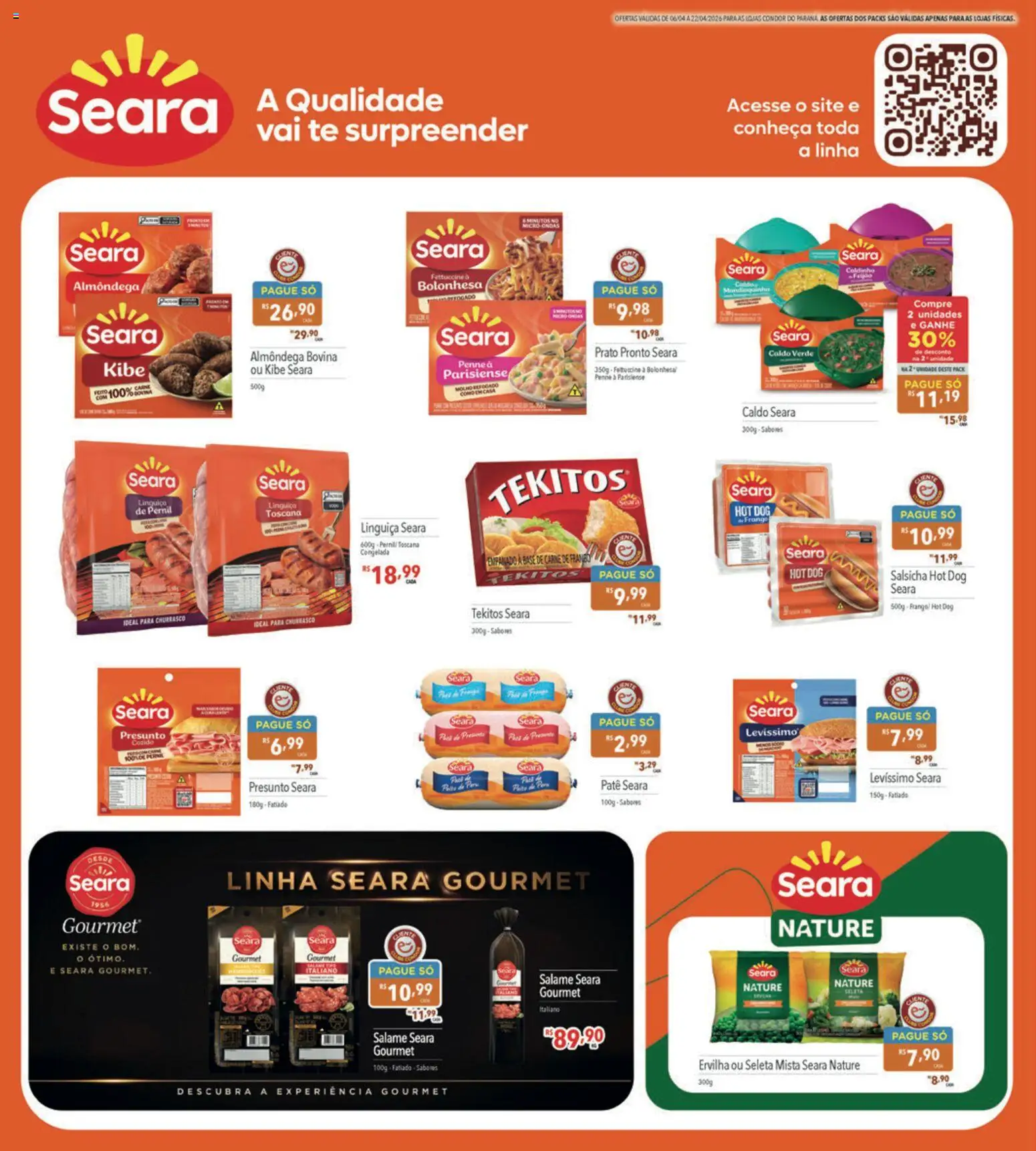 Supermercados Condor Folheto - válido de 06.04.2026 | Página: 12 | Produtos: Linguiça, Pernil, Carne de frango, Carne