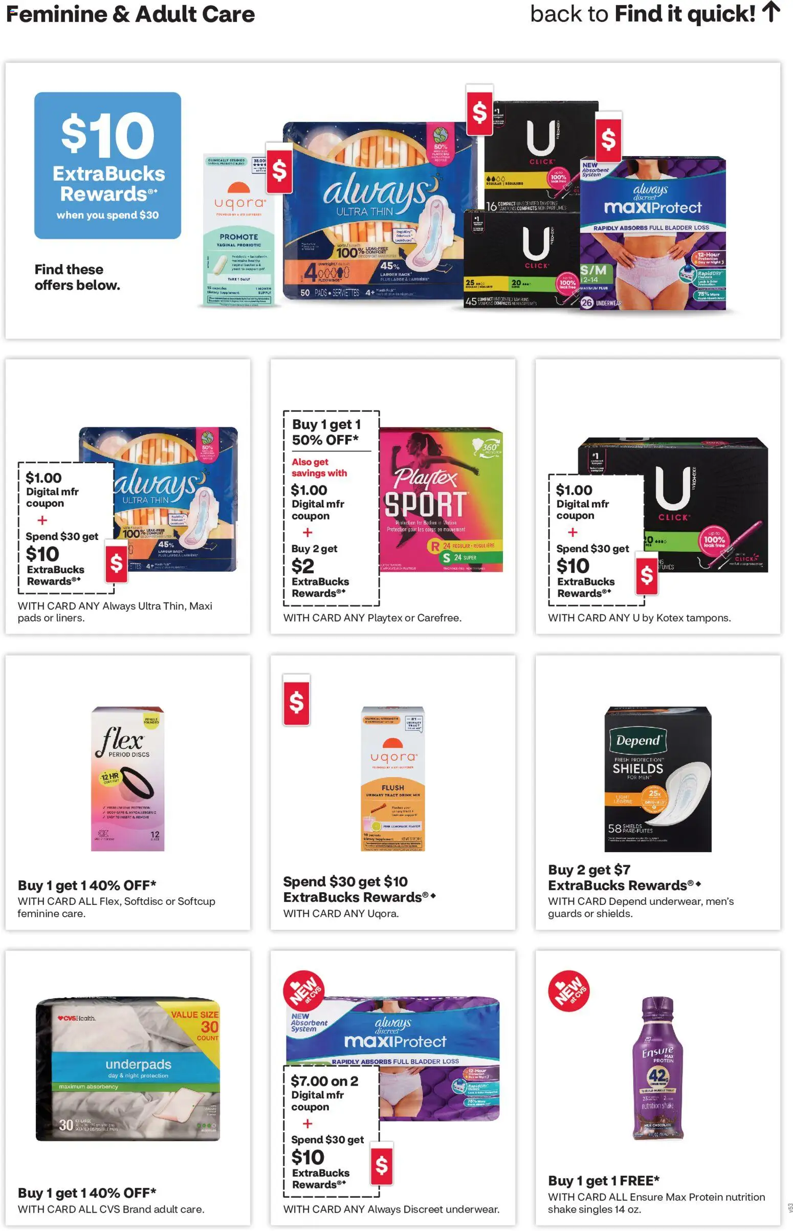 CVS Pharmacy Weekly Ad - CO - valid from 07.06.2026 | Page: 9 | Products: Milk, Chocolate, Tampons, Underwear
