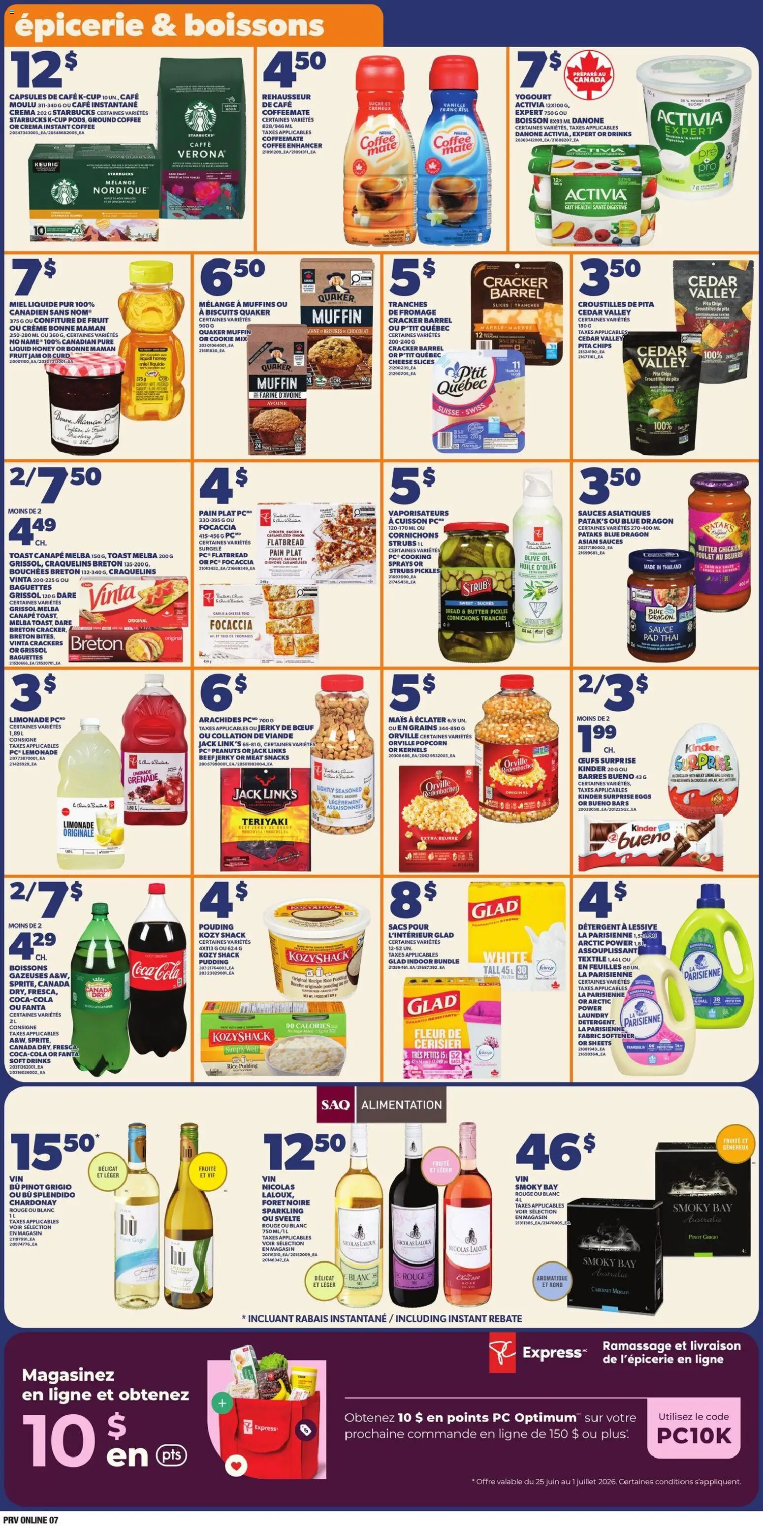 Provigo flyer valid from Jun 25, 2026 | Page: 10 | Products: Rice, Beef, Chips, Butter