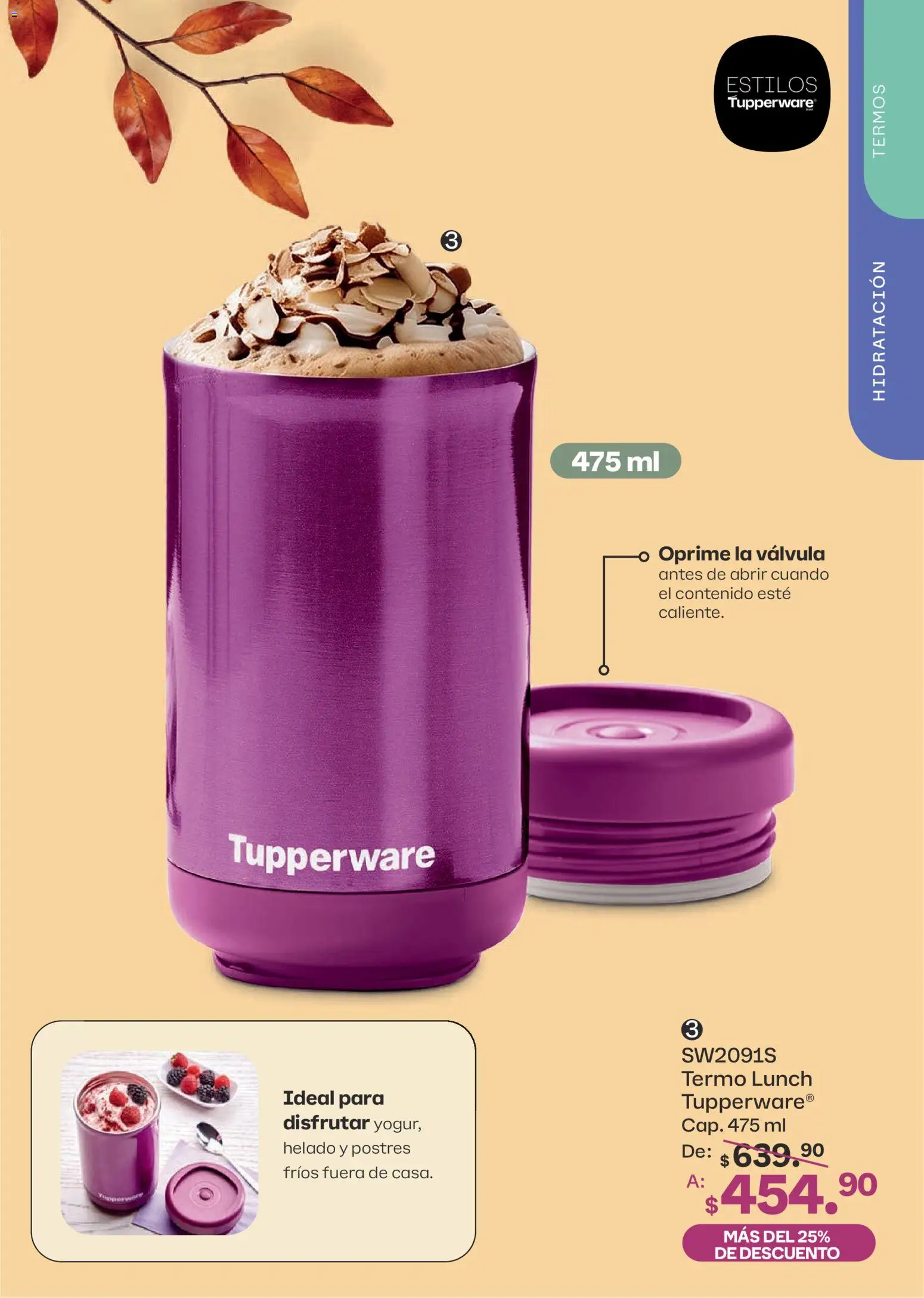 Nuevas ofertas de Tupperware válidas en toda la República Mexicana desde el 07/09/2026. ¡Encuentra las mejores ofertas en Tupperware catálogo! | Página: 65 | Productos: Helado, Válvula, Termo