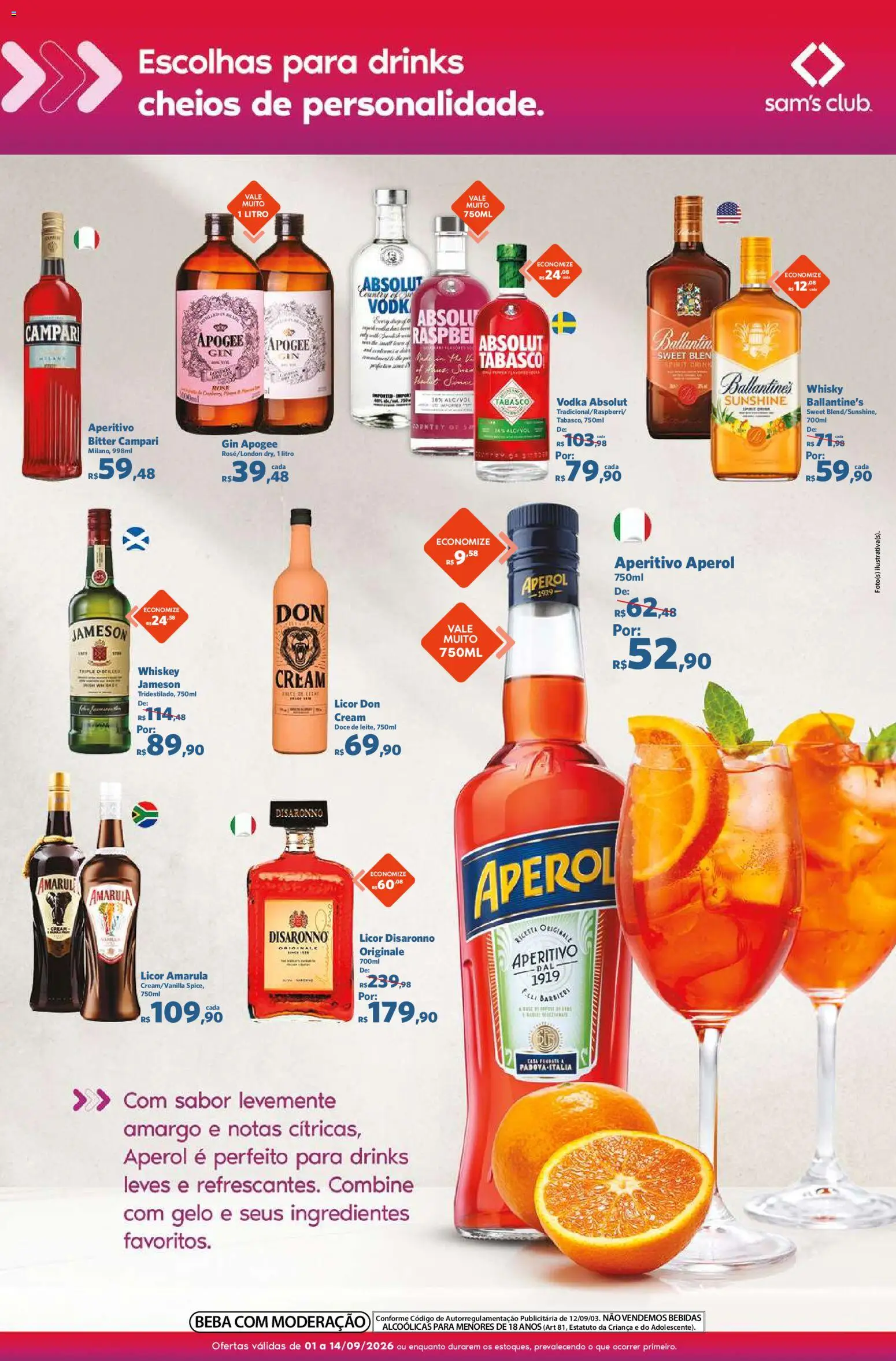 Sam's Club Folheto - válido de 01/09/2026 | Página: 3 | Produtos: Licor, Ballantine’s, Gin, Vodka