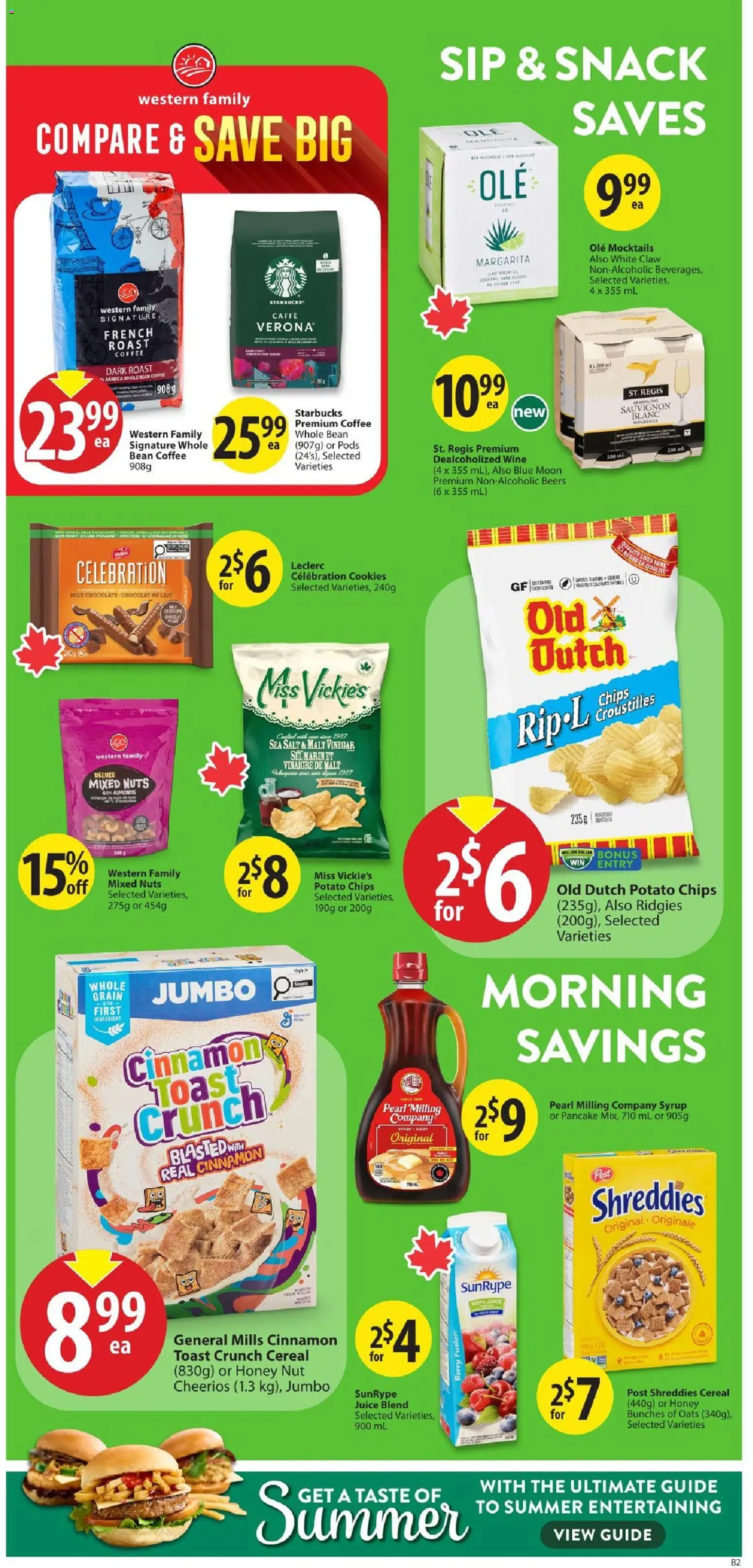 Save on foods flyer valid from Jul 30, 2026 | Page: 15 | Products: Nuts, Milk, Chocolate, Wine