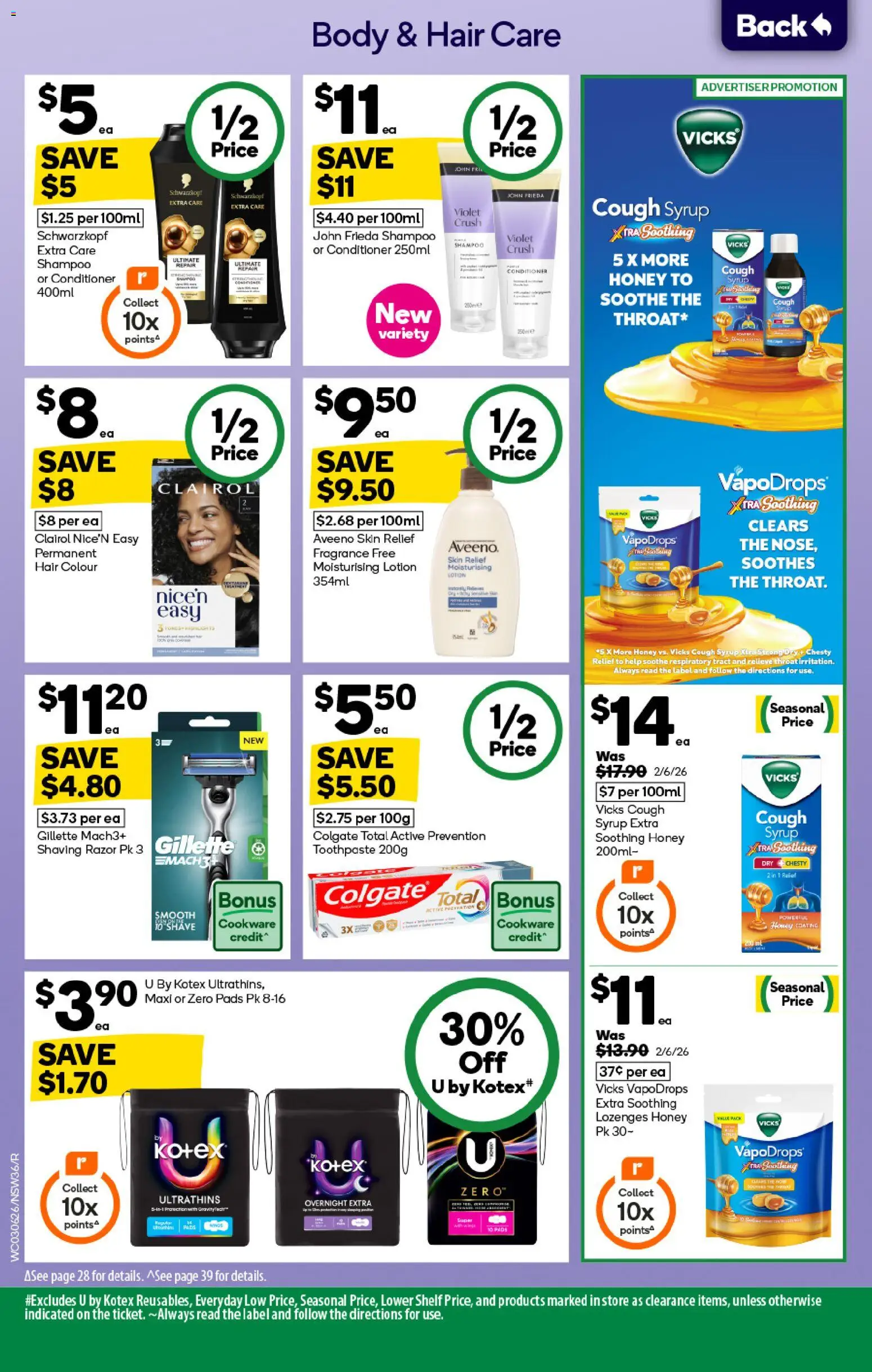 Woolworths catalogue - valid from 03.06.2026 | Page: 36 | Products: Shampoo, Conditioner, Hair colour, Honey
