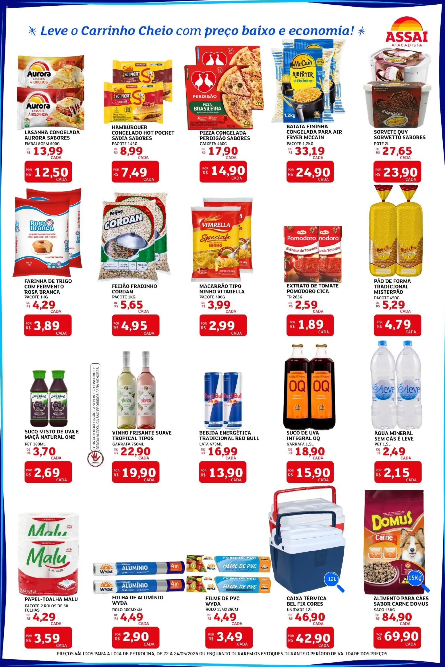 Assaí Atacadista Folheto - válido de 22.05.2026 | Página: 2 | Produtos: Pão, Carrinho, Sorvete, Bebida
