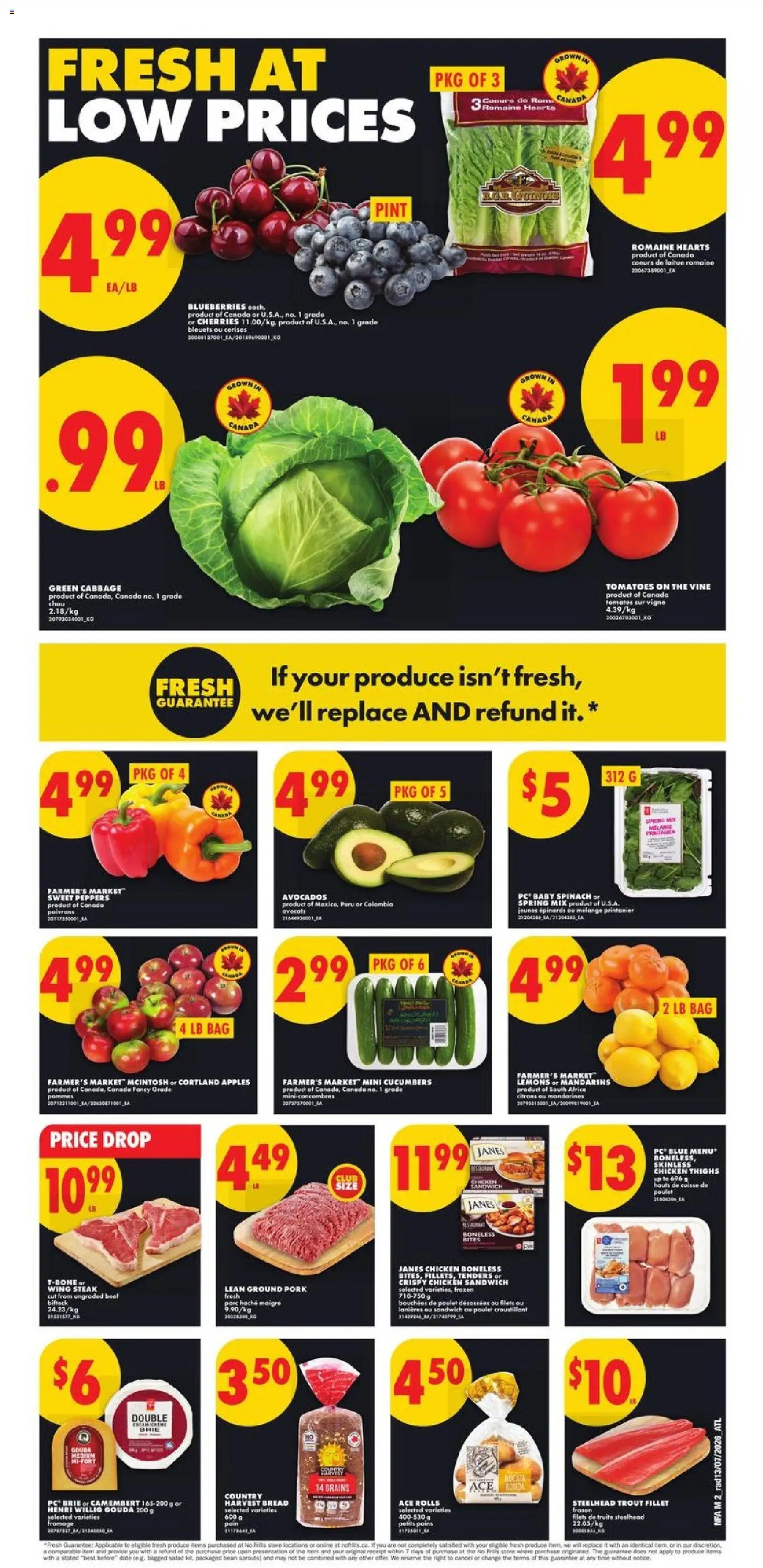 No Frills flyer valid from Jul 16, 2026 | Page: 2 | Products: Salad, Bag, Bread, Pork