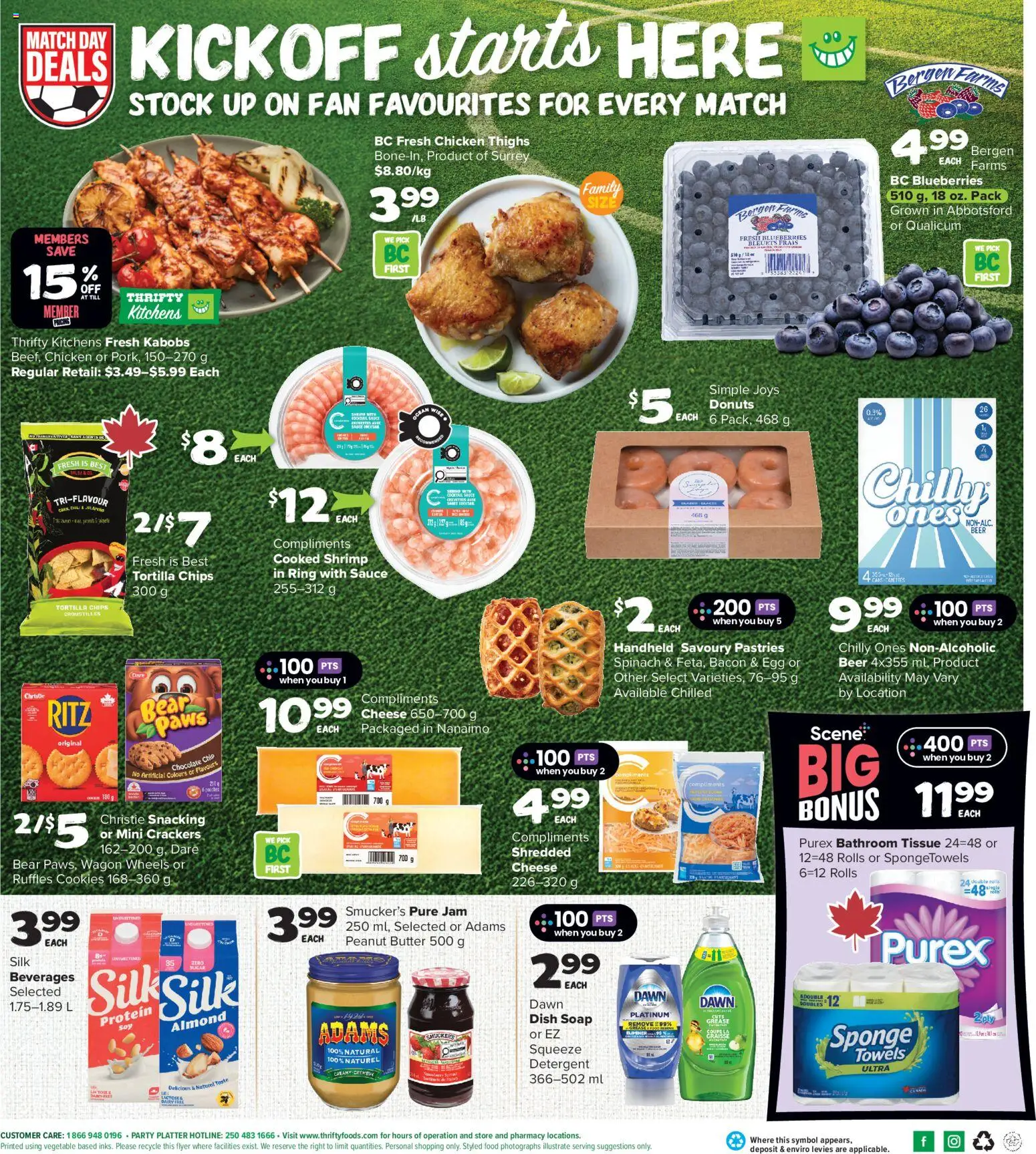 Thrifty Foods flyer valid from Jul 16, 2026 | Page: 2 | Products: Sponge, Detergent, Chocolate, Beer
