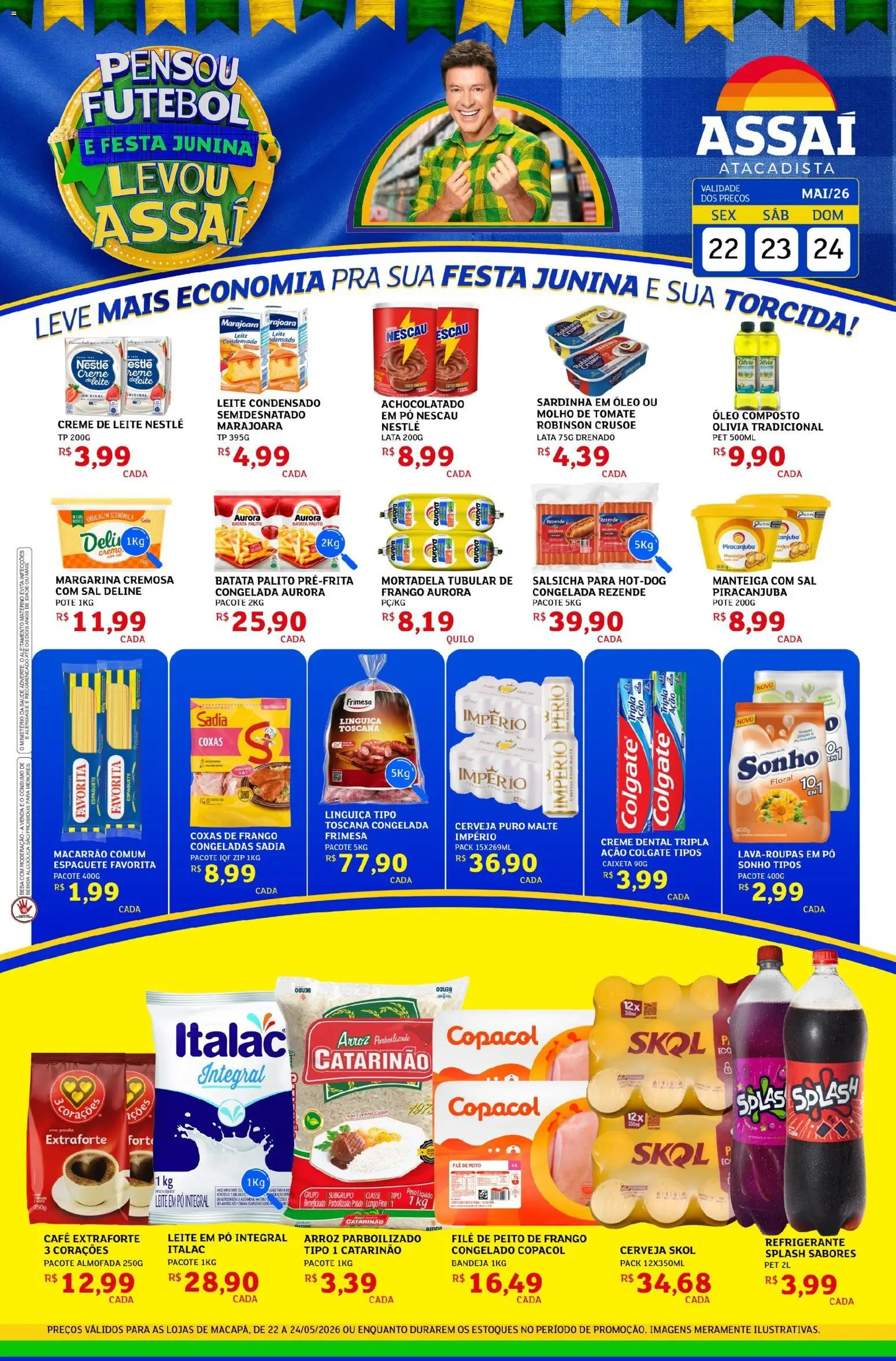 Assaí Atacadista Folheto - válido de 22.05.2026 | Página: 1 | Produtos: Arroz, Refrigerante, Margarina, Peito de frango