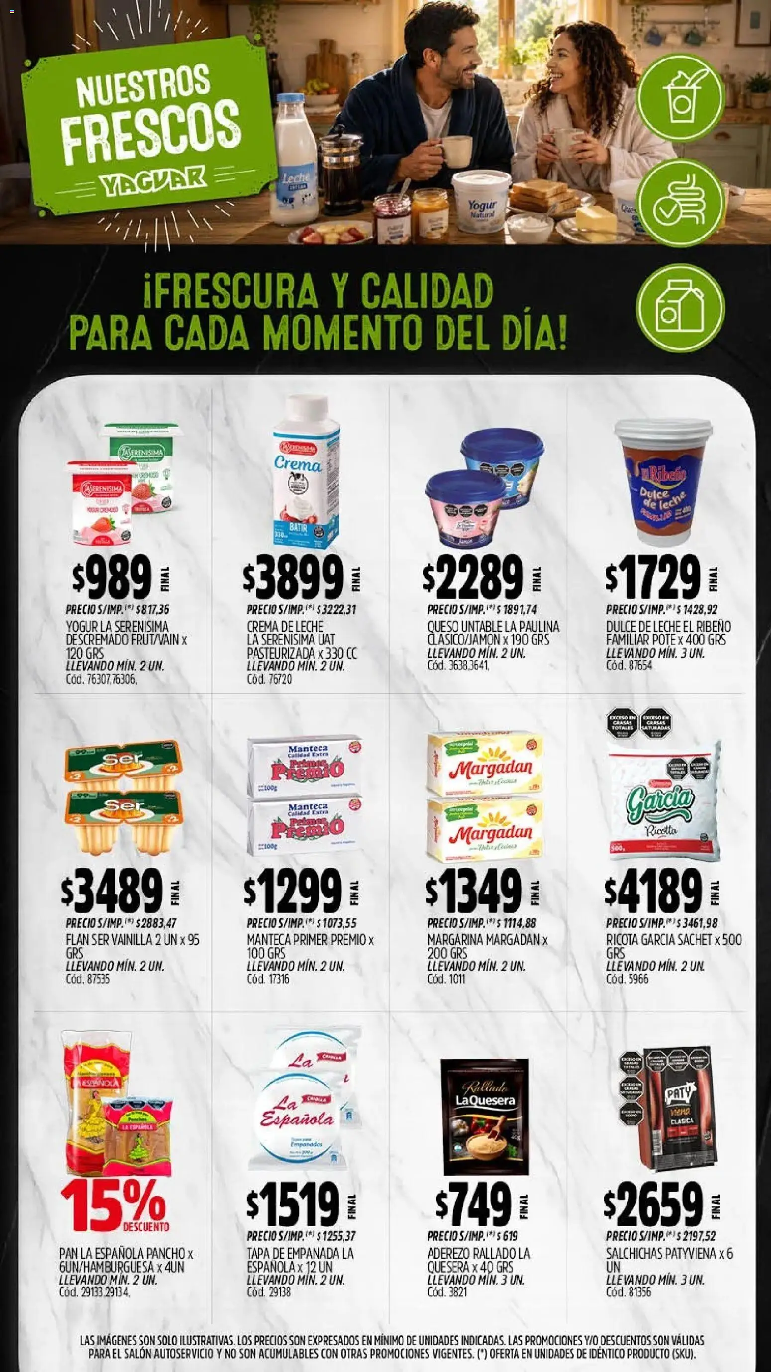 Yaguar - Oferta Semanal San Juan │ válido desde el 03/08/2026 | Página: 9 | Productos: Crema de leche, Leche, Margarina, Crema
