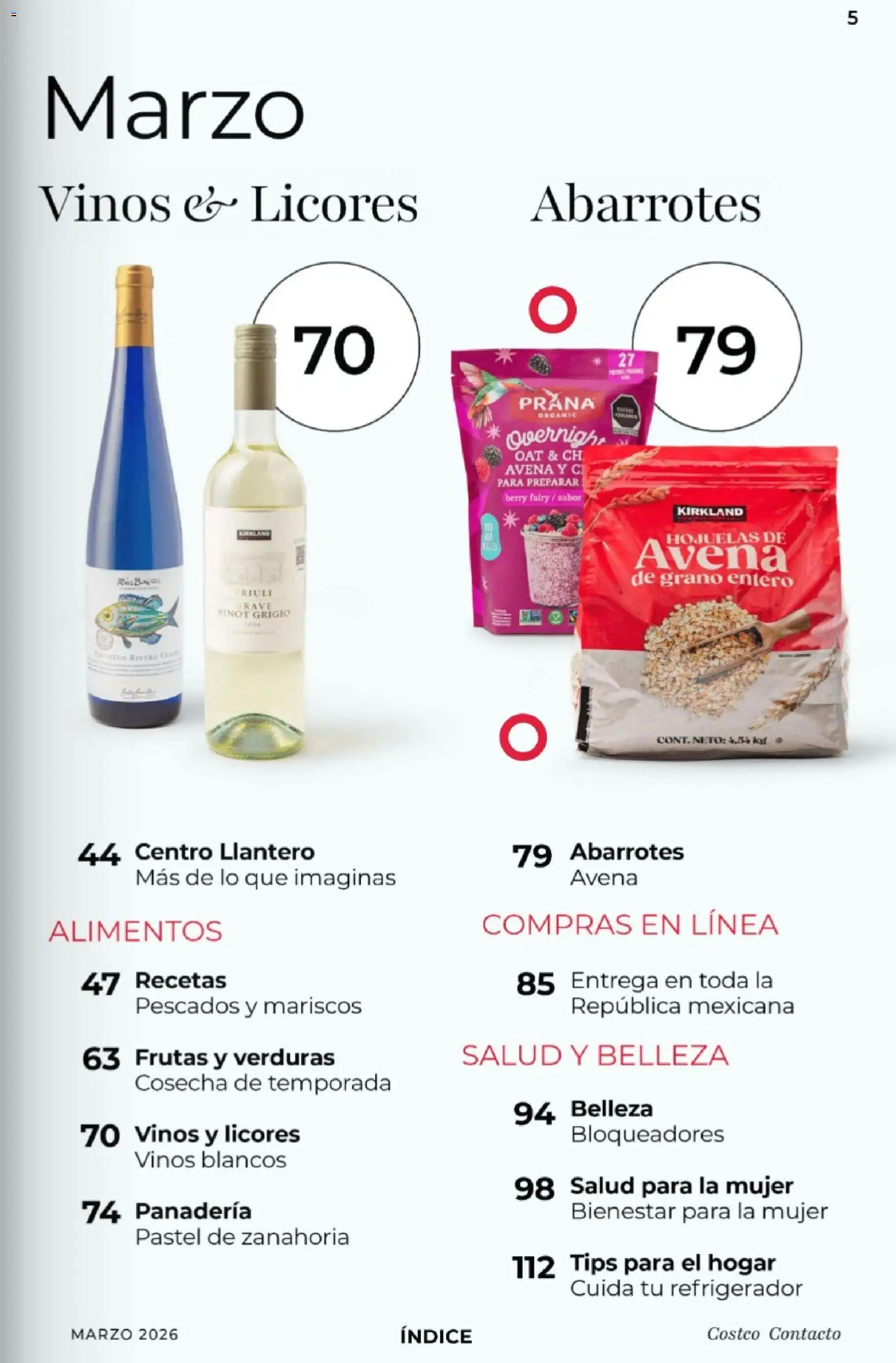 Nuevas ofertas de Costco válidas en toda la República Mexicana desde el 01.03.2026. ¡Encuentra las mejores ofertas en Costco Revista de marzo! | Página: 5 | Productos: Avena, Hojuelas, Panadería, Zanahoria
