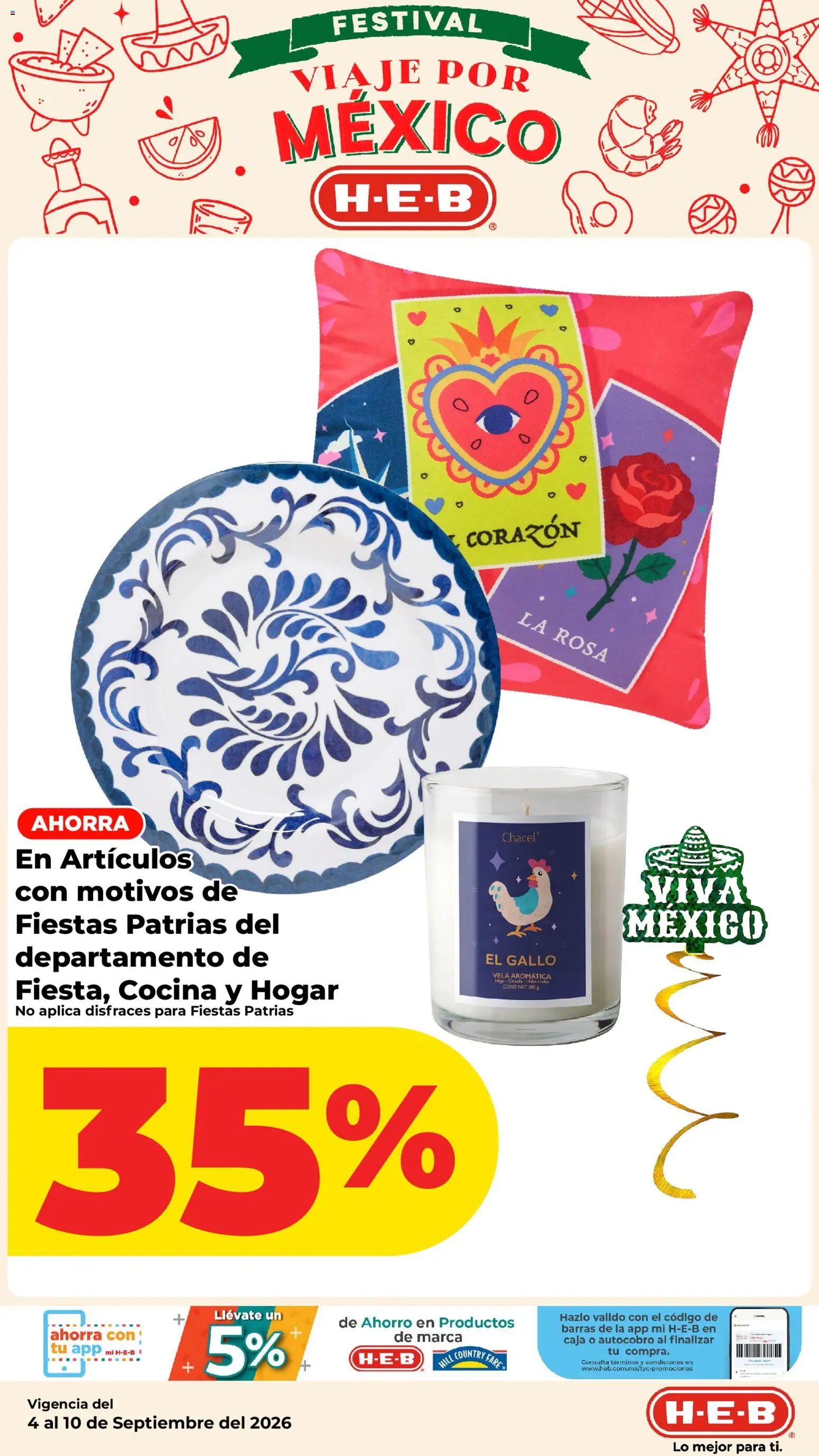 Nuevas ofertas de H-E-B válidas en toda la República Mexicana desde el 04/09/2026. ¡Encuentra las mejores ofertas en H-E-B folleto! | Página: 14 | Productos: Vela, Cocina, Caja