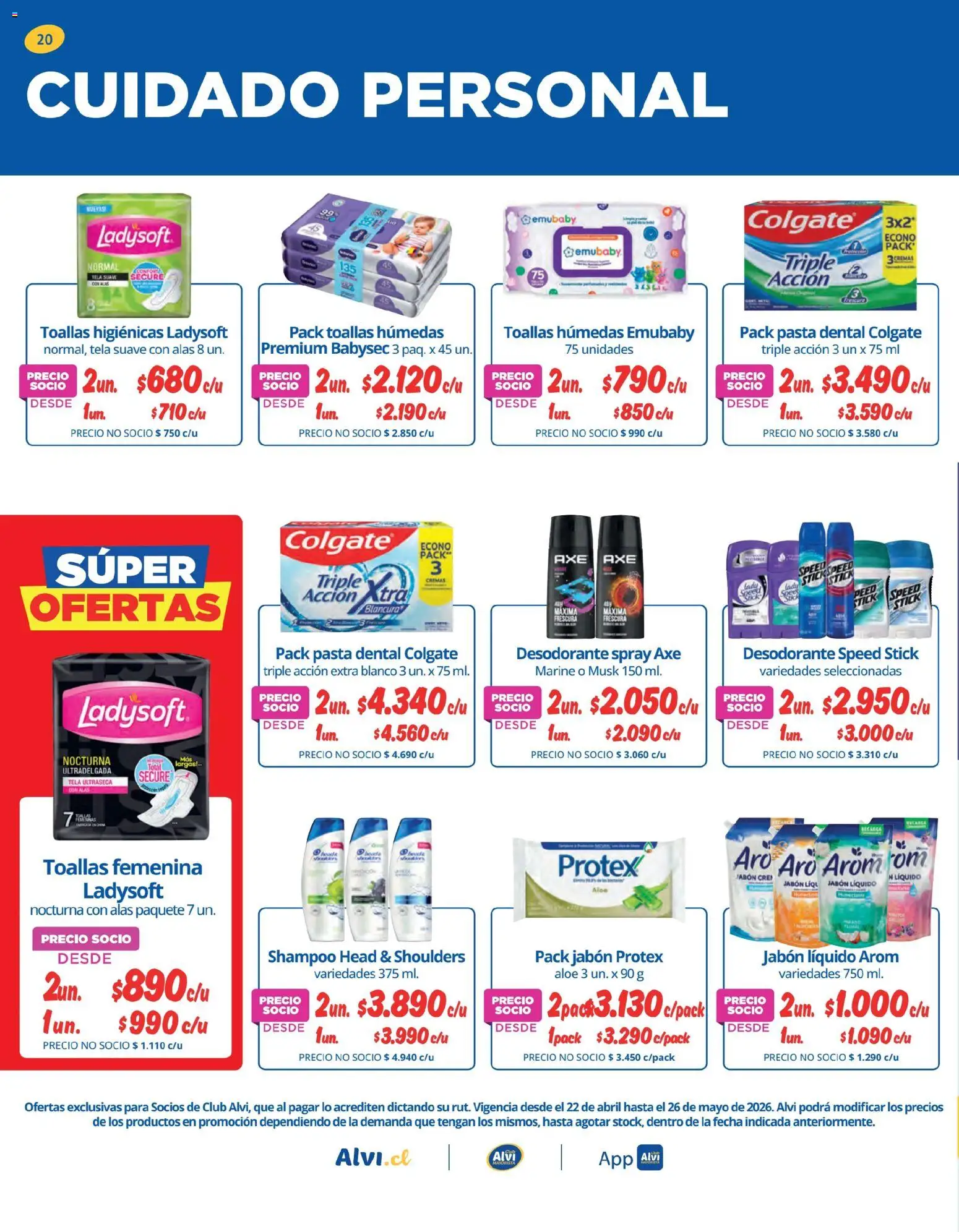 Alvi Ofertas  │ válido desde el 22.04.2026 | Página: 20 | Productos: Jabón, Desodorante, Pasta dental, Pasta
