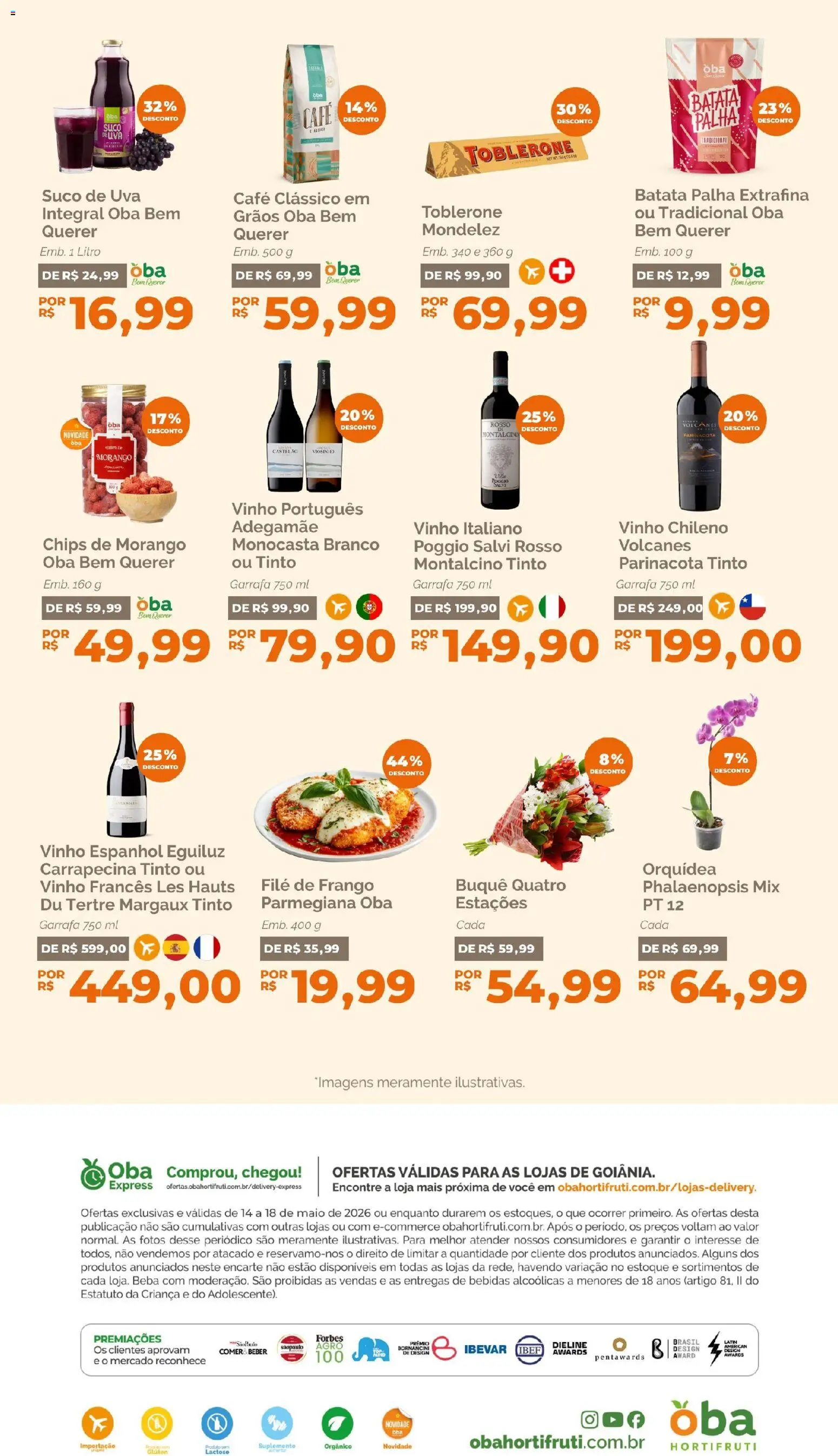 Oba Hortifruti Folheto - válido de 14.05.2026 | Página: 5 | Produtos: Maiô, Café, Vinho, Batata