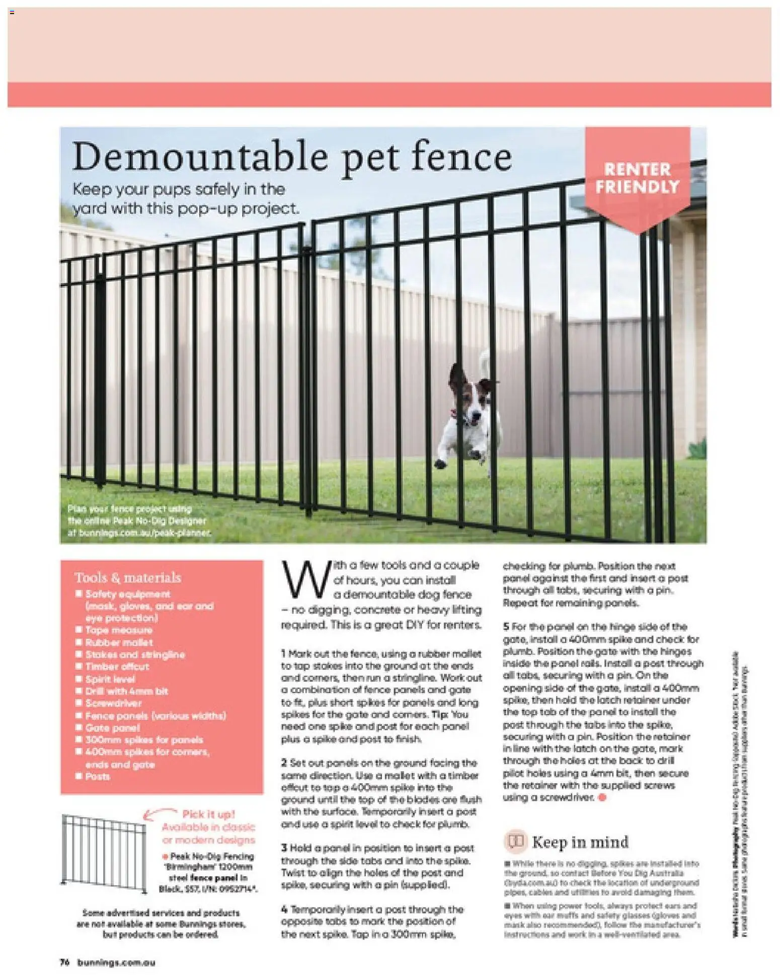 Bunnings Warehouse catalogue - valid from 01/09/2026 | Page: 76 | Products: Fence, Gate, Pond, Tools