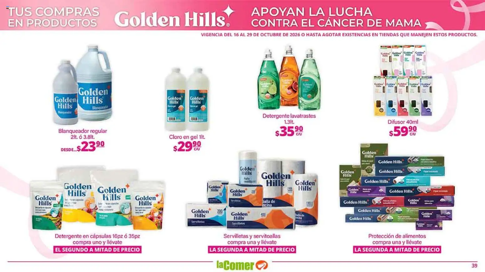 Nuevas ofertas de La Comer válidas en toda la República Mexicana desde el 16/10/2026. ¡Encuentra las mejores ofertas en La Comer folleto es la tienda rosa! | Página: 39