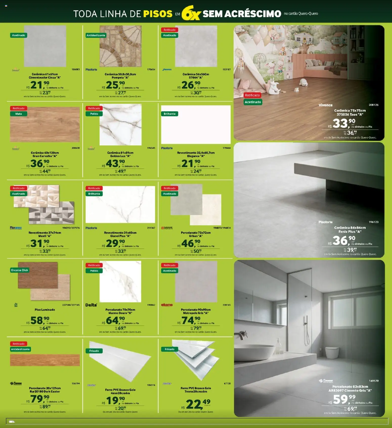 Lojas Quero-Quero Folheto - válido de 01/10/2026 | Página: 2 | Produtos: Gelo, Piso, Piso laminado, Porcelanato