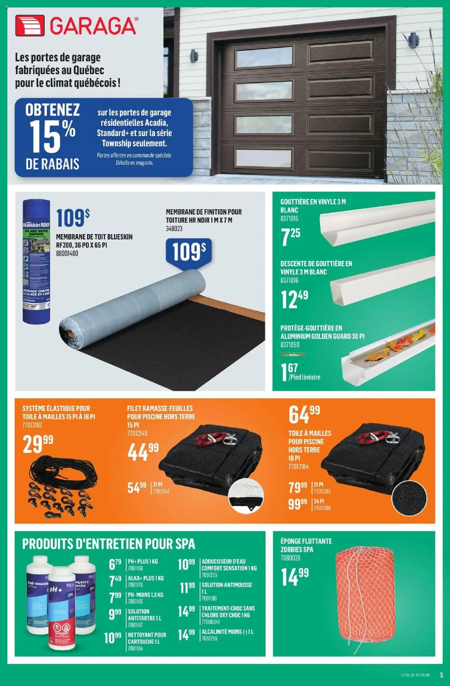 Canac flyer valid from Sep 17, 2026 | Page: 5 | Products: Water