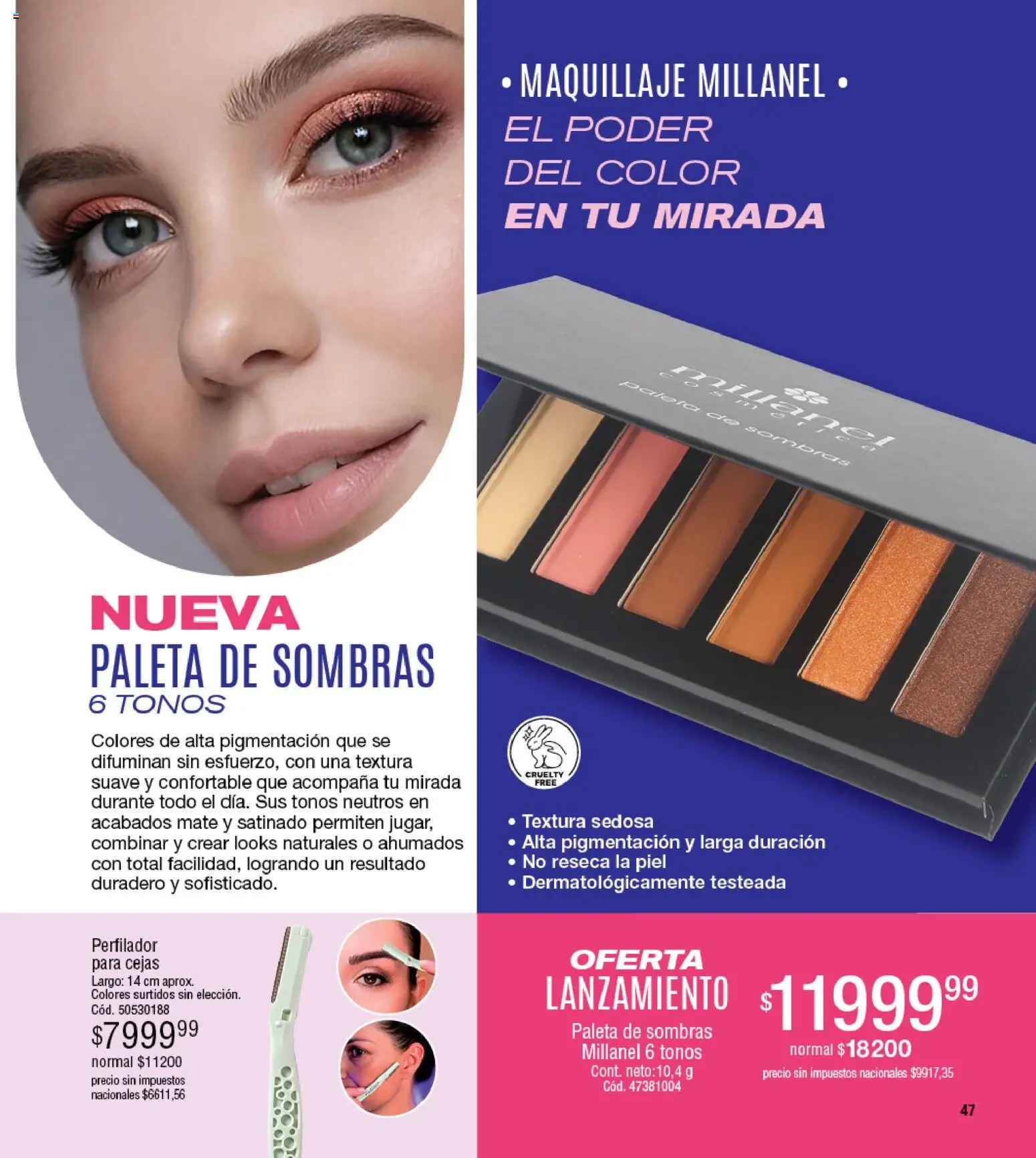 Millanel - Catálogo │ válido desde el 27.04.2026 | Página: 47 | Productos: Mate, Maquillaje, Perfilador, Paleta