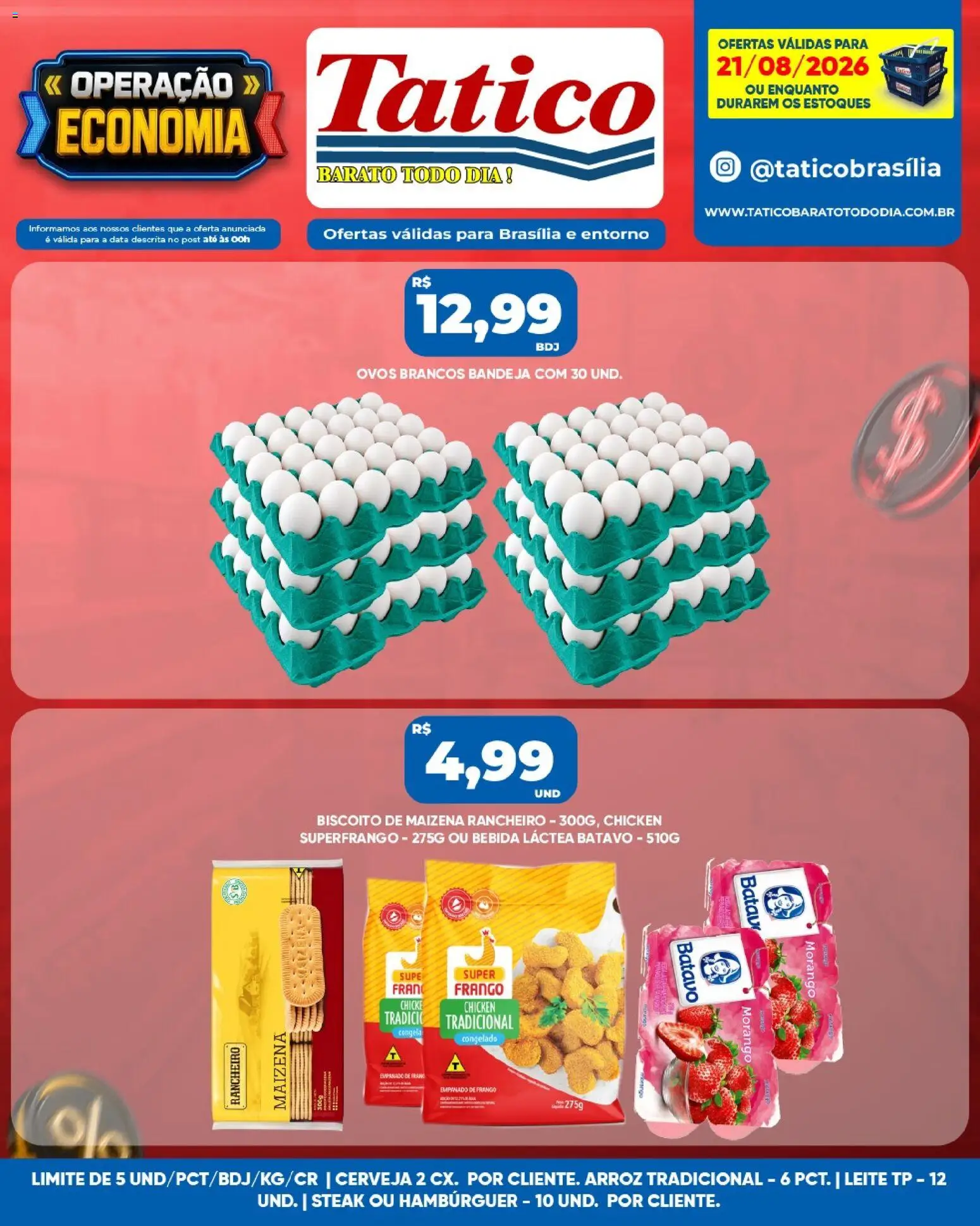 Tatico Folheto - válido de 21/08/2026 | Página: 5 | Produtos: Biscoito, Steak, Arroz, Bebida