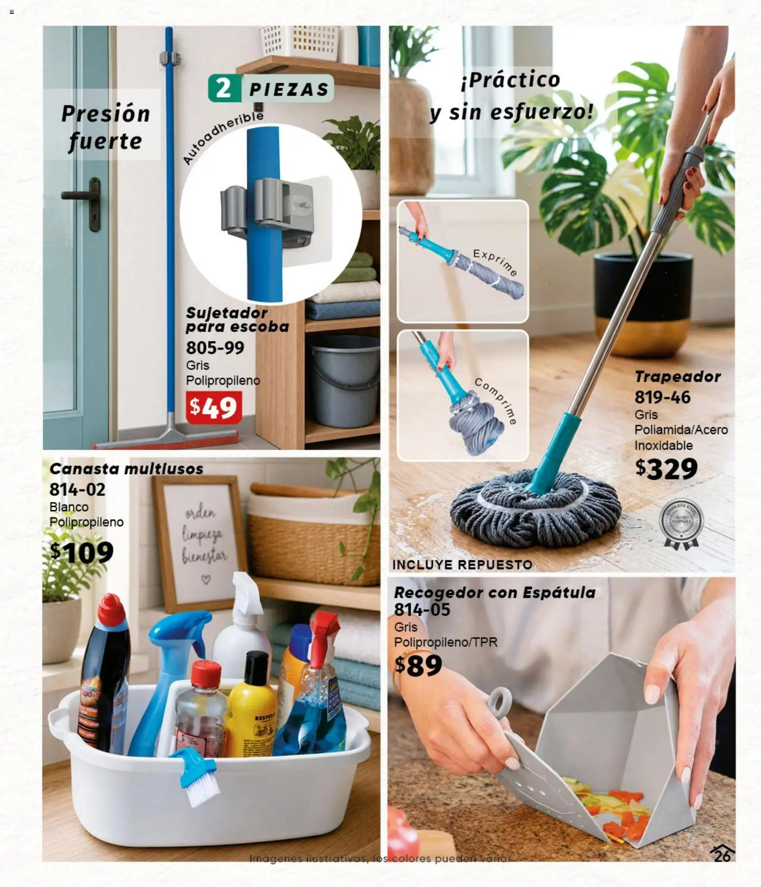 Nuevas ofertas de Cklass válidas en toda la República Mexicana desde el 11/09/2026. ¡Encuentra las mejores ofertas en Cklass catálogo Home Invierno! | Página: 27 | Productos: Espátula, Escoba, Trapeador, Canasta