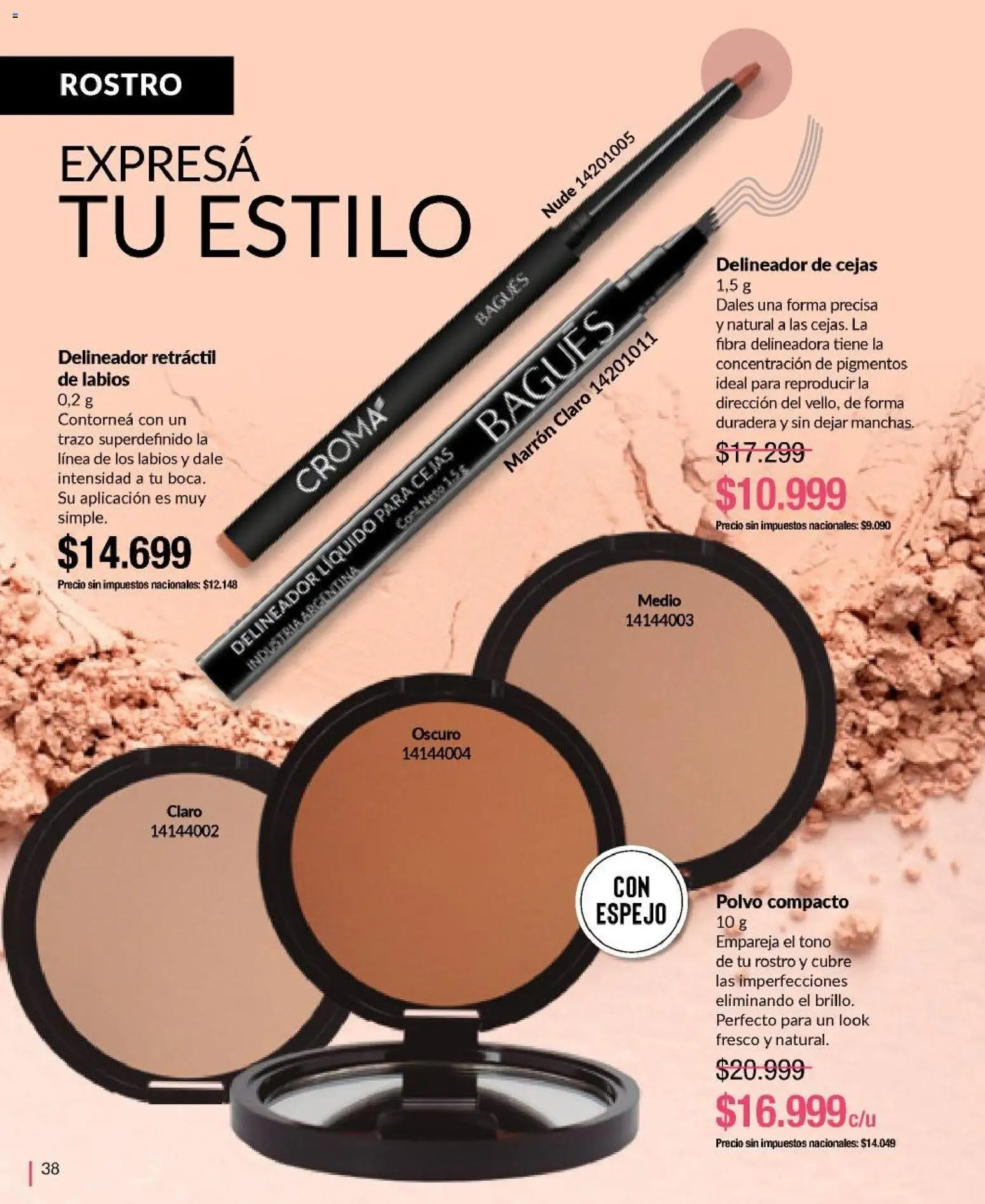 Bagués - Catálogo │ válido desde el 29/06/2026 | Página: 38 | Productos: Espejo, Polvo, Delineador, Polvo compacto