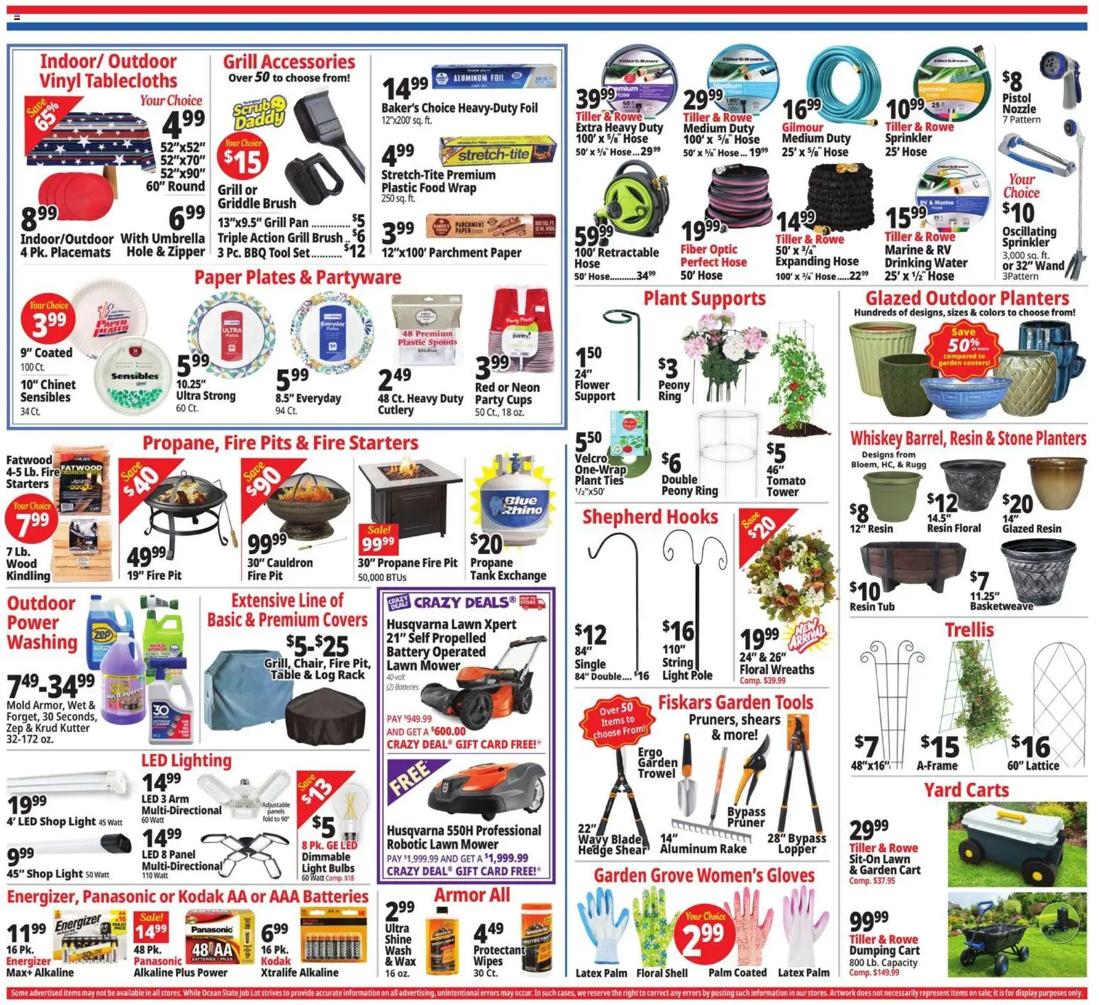 Ocean State Job Lot Weekly Ad - valid from 07/02/2026 | Page: 3 | Products: Rake, Battery, Griddle, Gloves